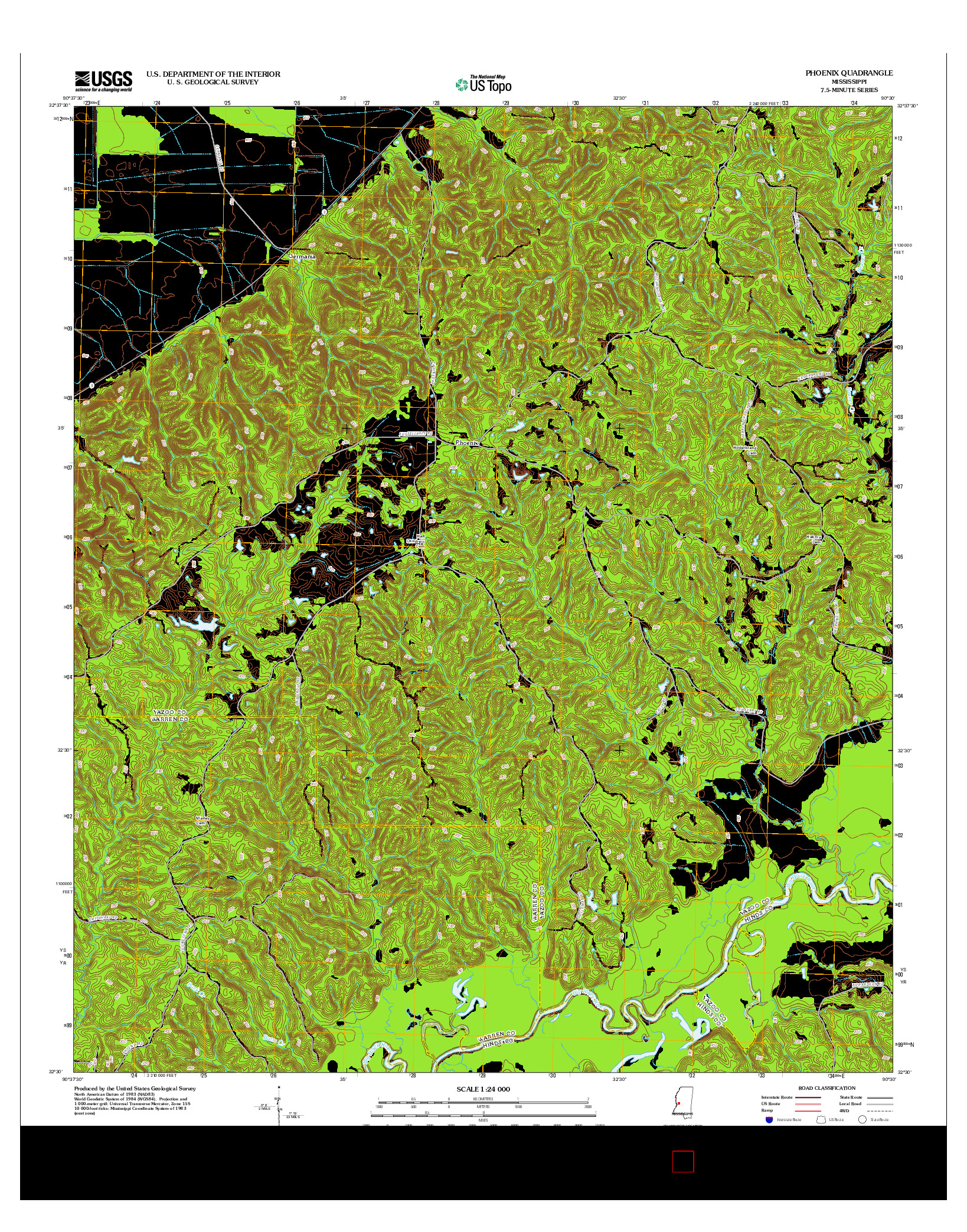 USGS US TOPO 7.5-MINUTE MAP FOR PHOENIX, MS 2012