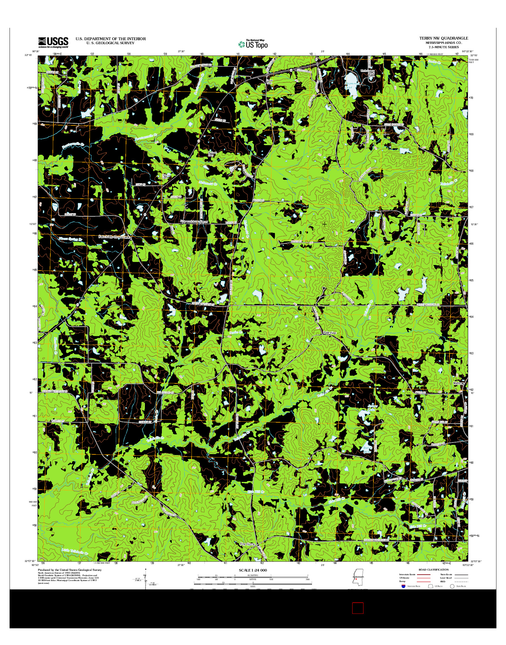 USGS US TOPO 7.5-MINUTE MAP FOR TERRY NW, MS 2012