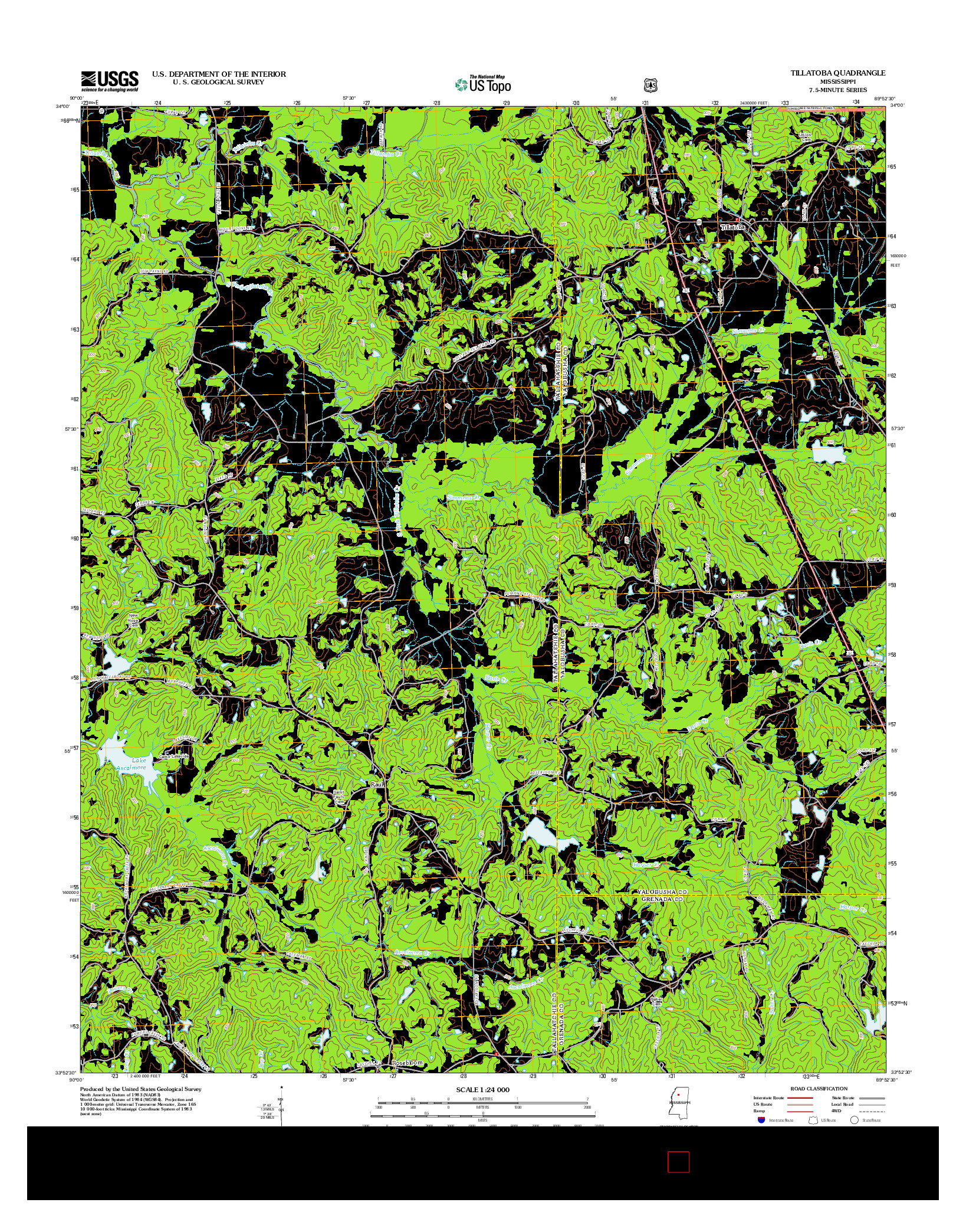 USGS US TOPO 7.5-MINUTE MAP FOR TILLATOBA, MS 2012