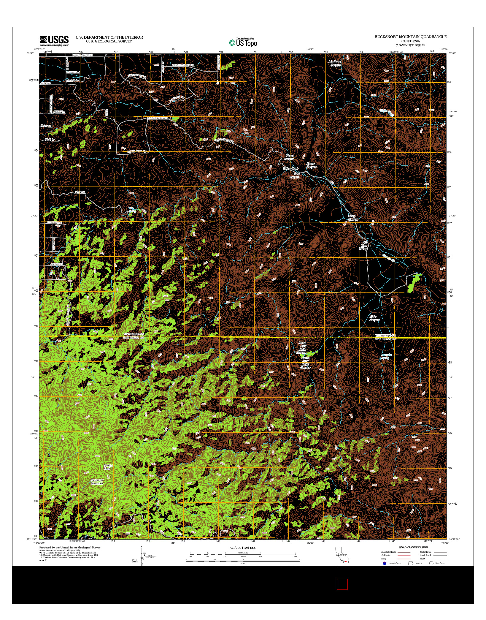 USGS US TOPO 7.5-MINUTE MAP FOR BUCKSNORT MOUNTAIN, CA 2012