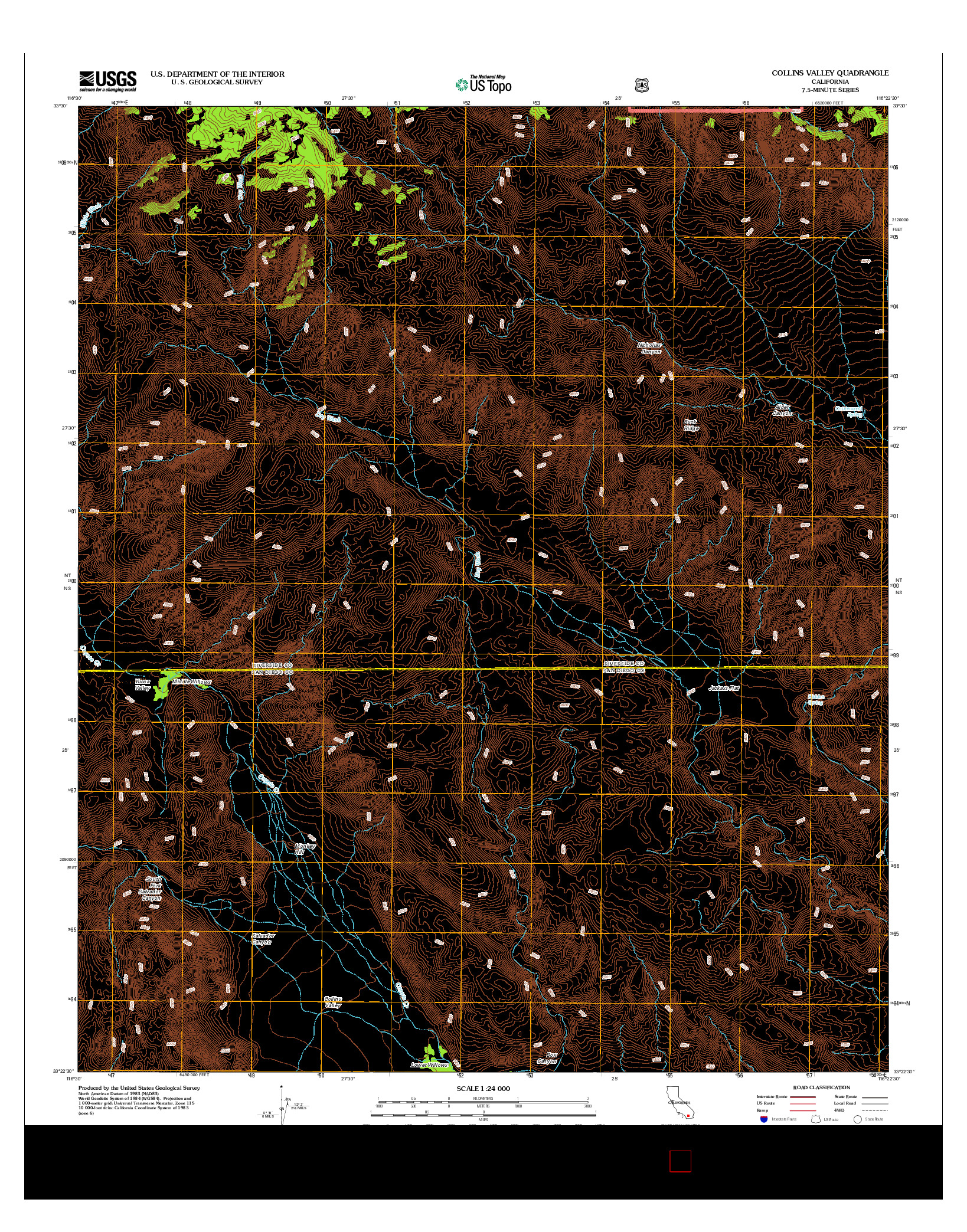 USGS US TOPO 7.5-MINUTE MAP FOR COLLINS VALLEY, CA 2012