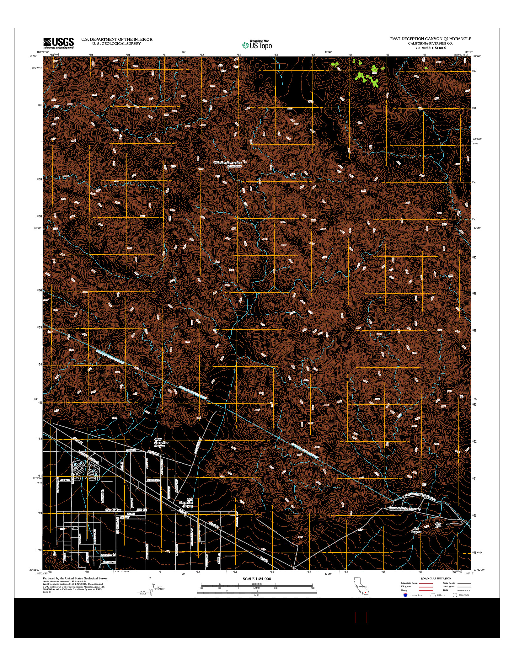 USGS US TOPO 7.5-MINUTE MAP FOR EAST DECEPTION CANYON, CA 2012