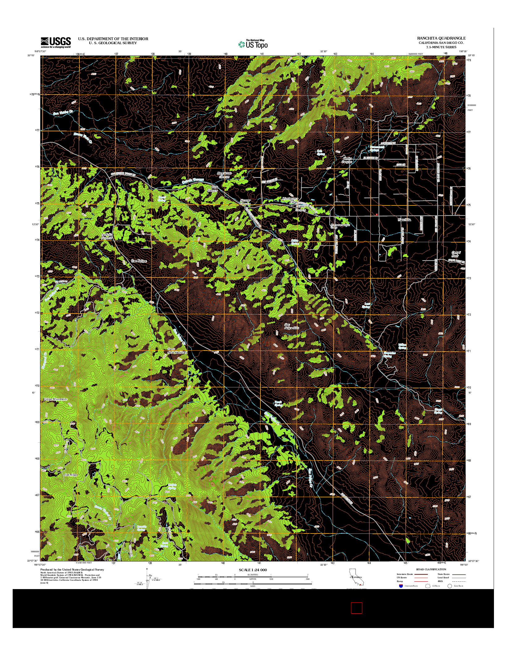 USGS US TOPO 7.5-MINUTE MAP FOR RANCHITA, CA 2012