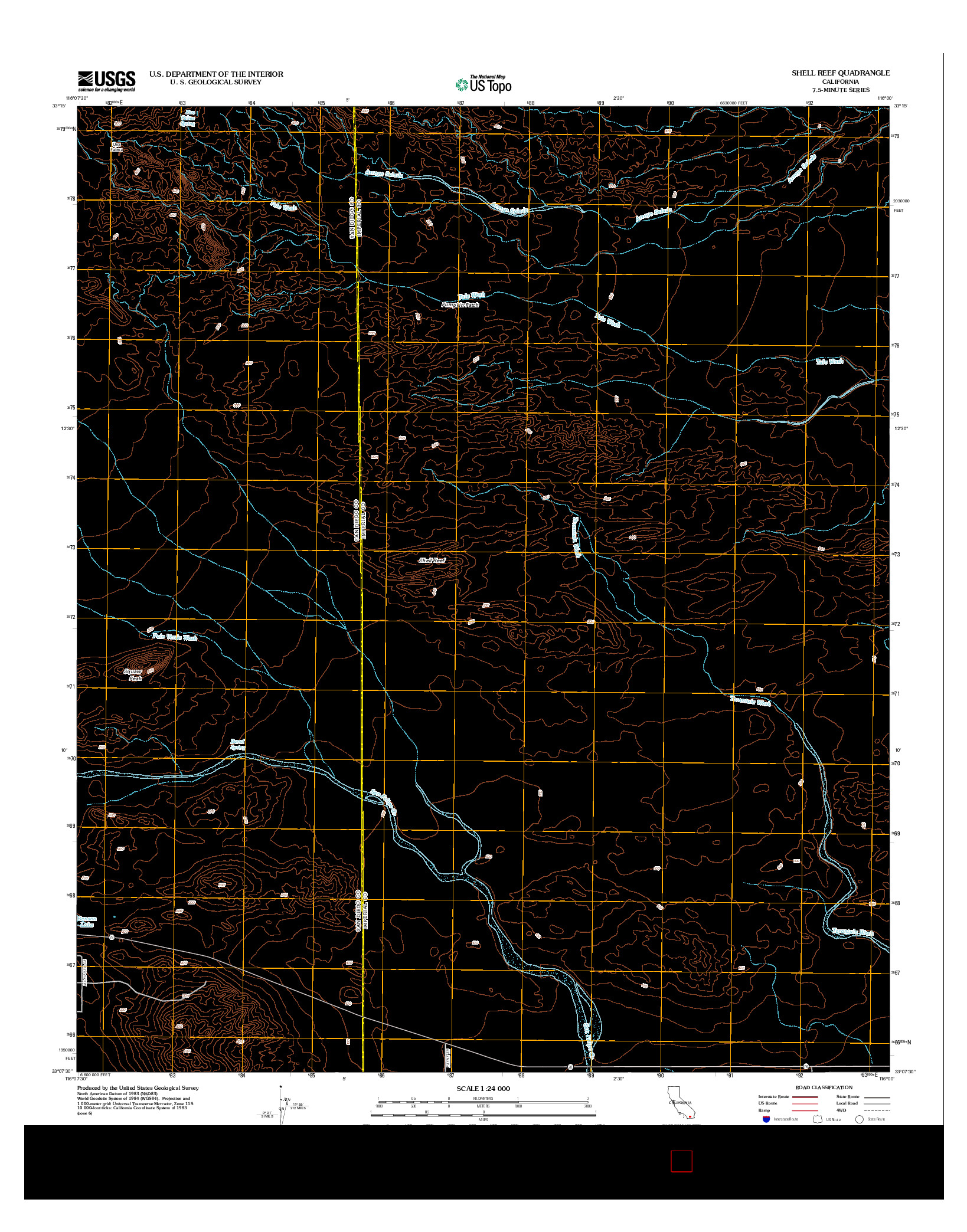 USGS US TOPO 7.5-MINUTE MAP FOR SHELL REEF, CA 2012