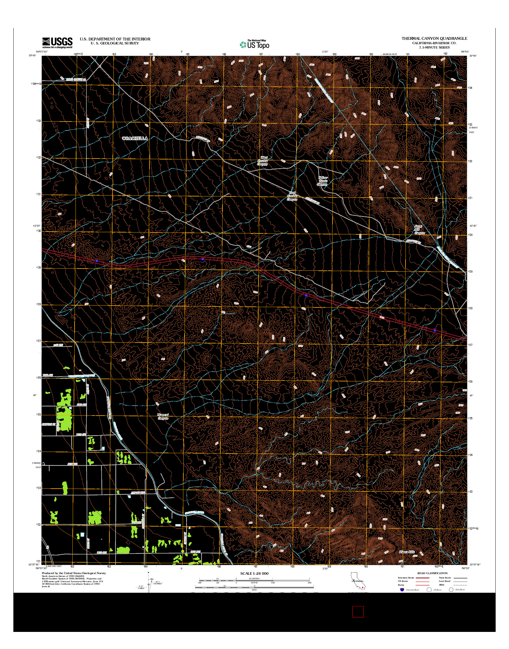 USGS US TOPO 7.5-MINUTE MAP FOR THERMAL CANYON, CA 2012