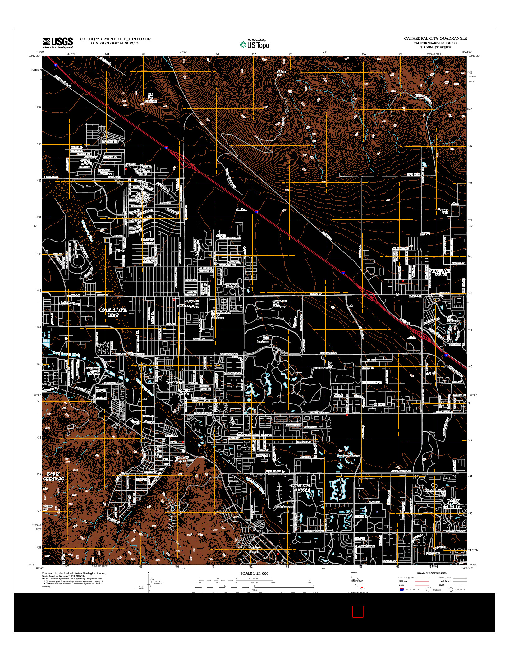 USGS US TOPO 7.5-MINUTE MAP FOR CATHEDRAL CITY, CA 2012