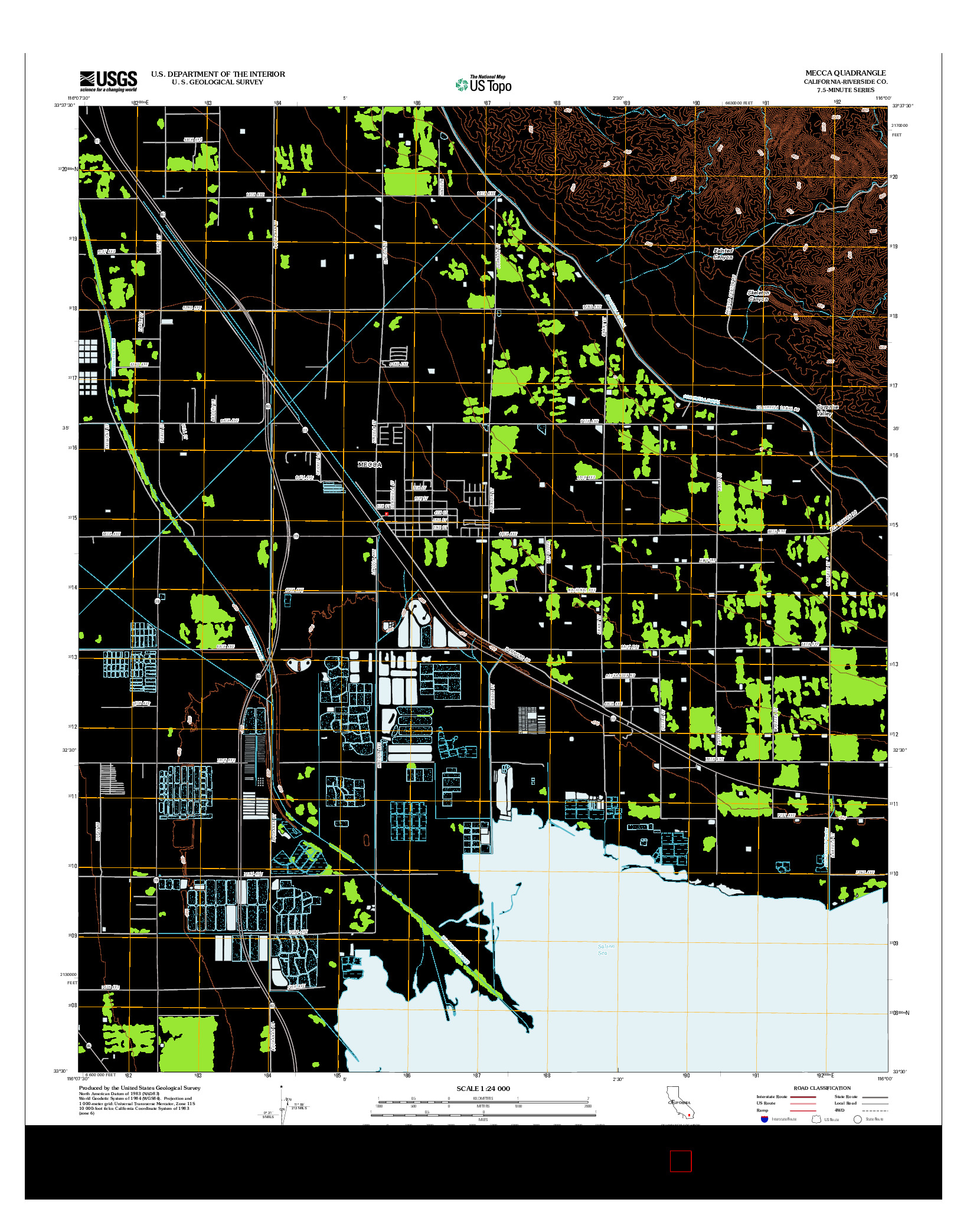 USGS US TOPO 7.5-MINUTE MAP FOR MECCA, CA 2012