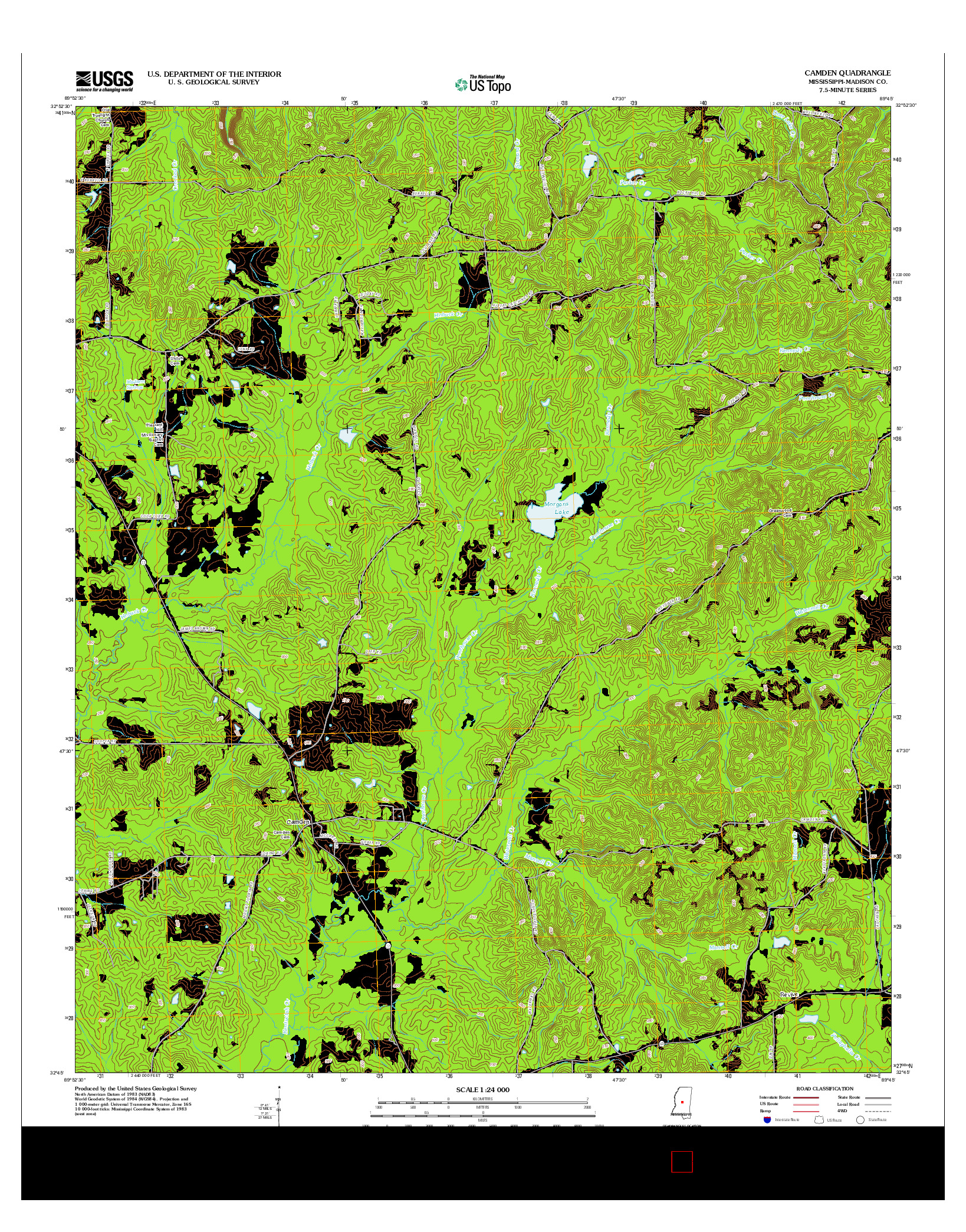 USGS US TOPO 7.5-MINUTE MAP FOR CAMDEN, MS 2012