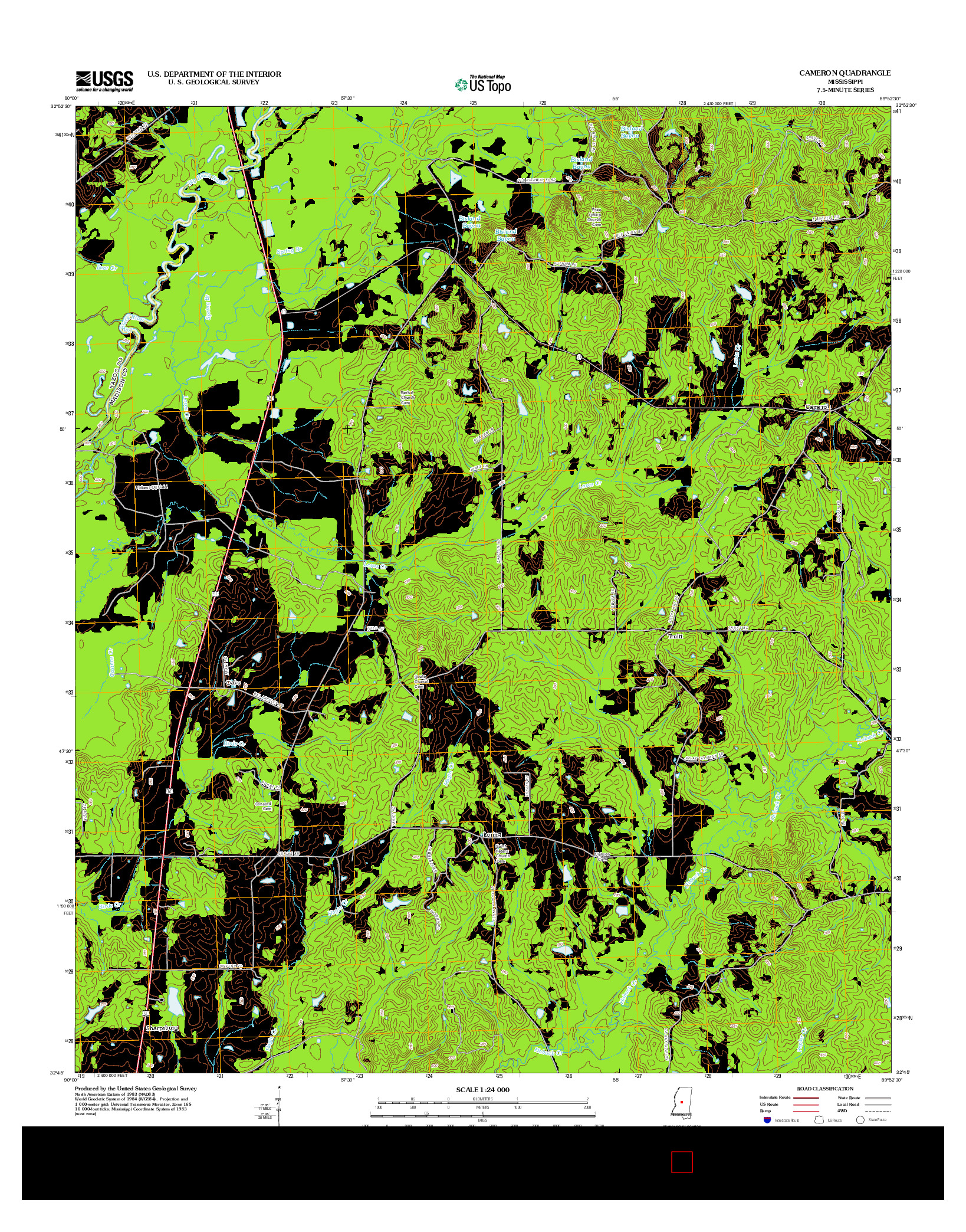 USGS US TOPO 7.5-MINUTE MAP FOR CAMERON, MS 2012