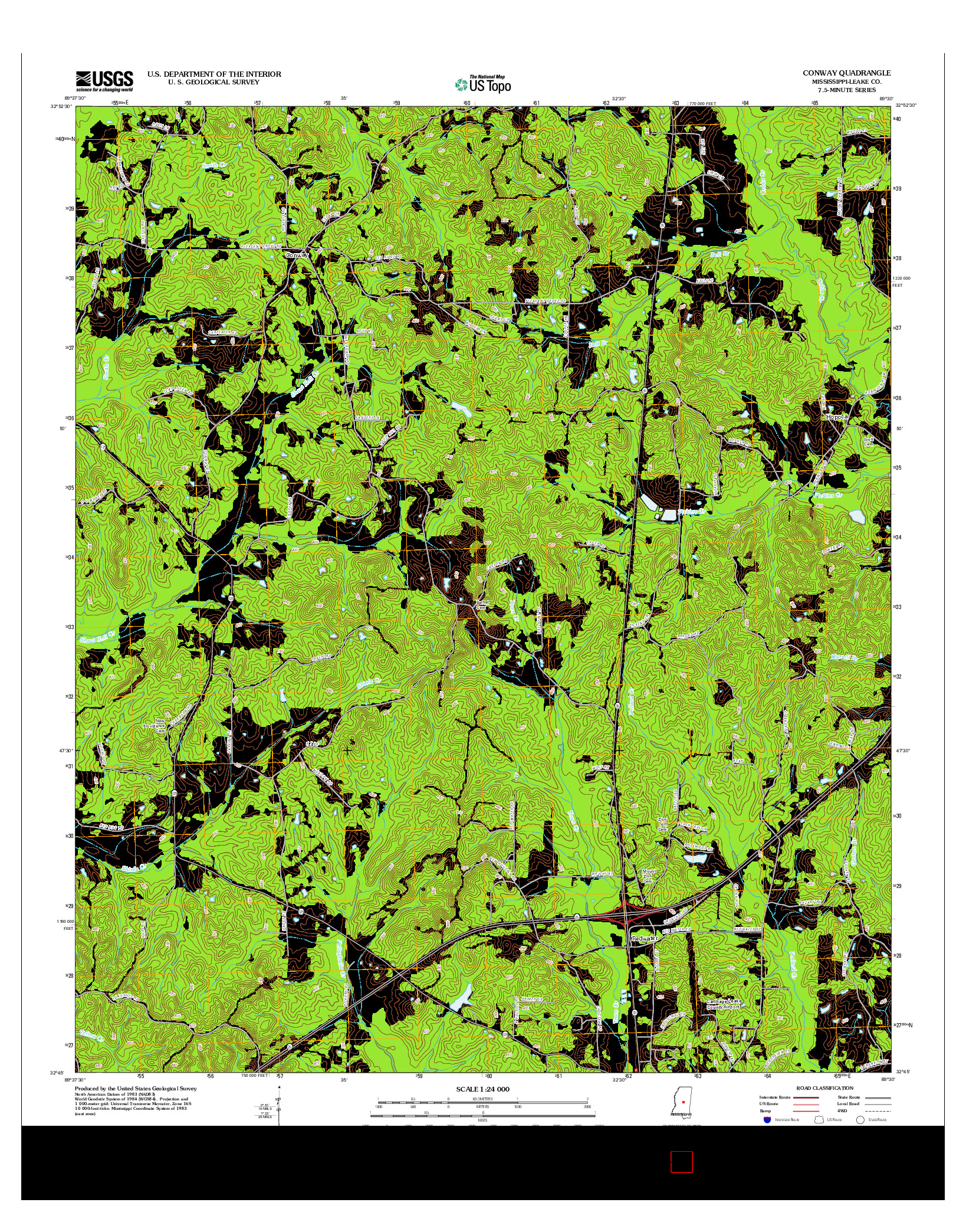 USGS US TOPO 7.5-MINUTE MAP FOR CONWAY, MS 2012