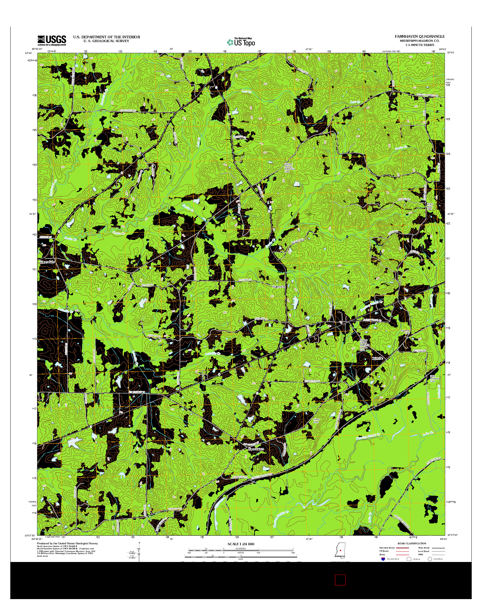 USGS US TOPO 7.5-MINUTE MAP FOR FARMHAVEN, MS 2012