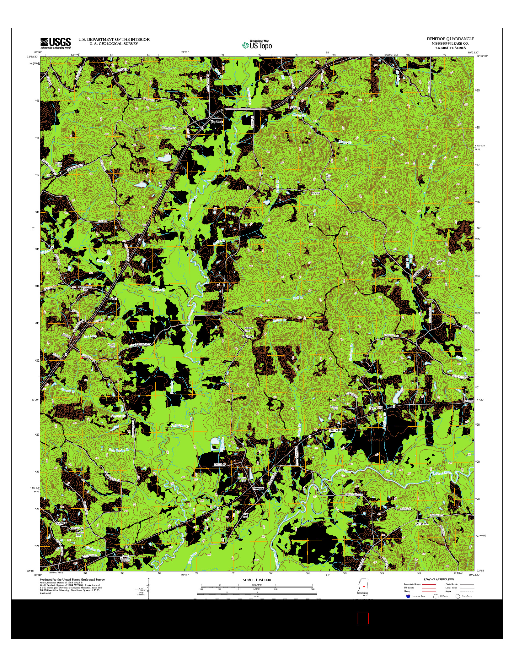 USGS US TOPO 7.5-MINUTE MAP FOR RENFROE, MS 2012