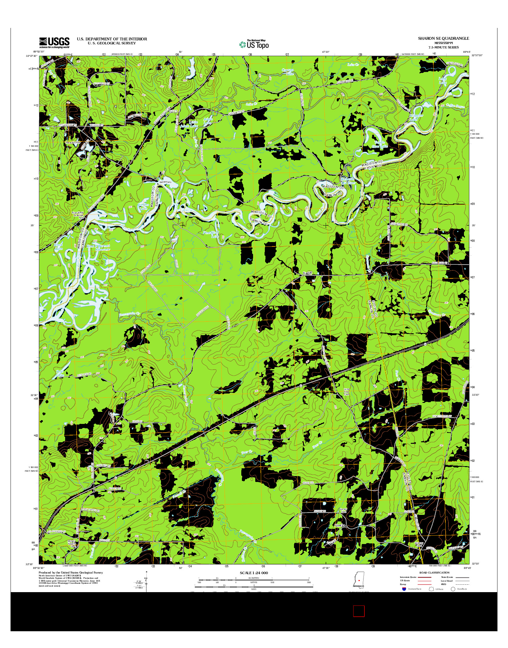USGS US TOPO 7.5-MINUTE MAP FOR SHARON SE, MS 2012