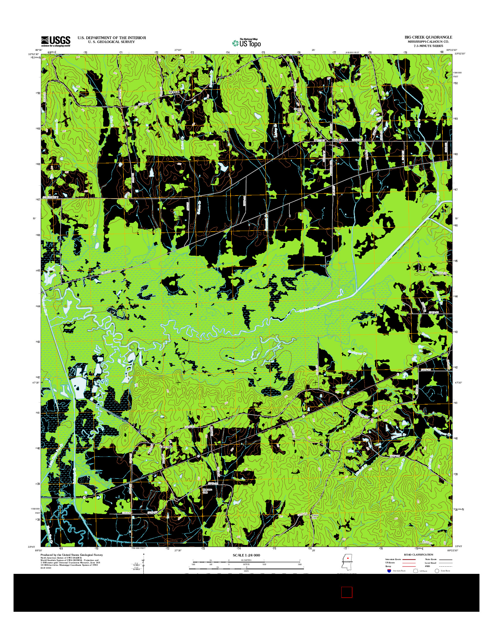 USGS US TOPO 7.5-MINUTE MAP FOR BIG CREEK, MS 2012