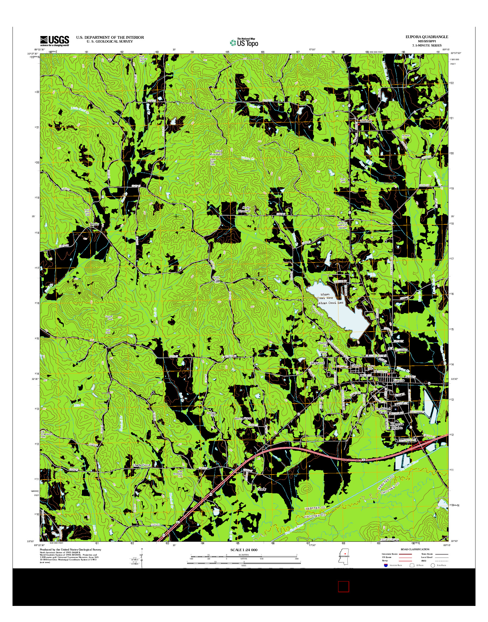 USGS US TOPO 7.5-MINUTE MAP FOR EUPORA, MS 2012