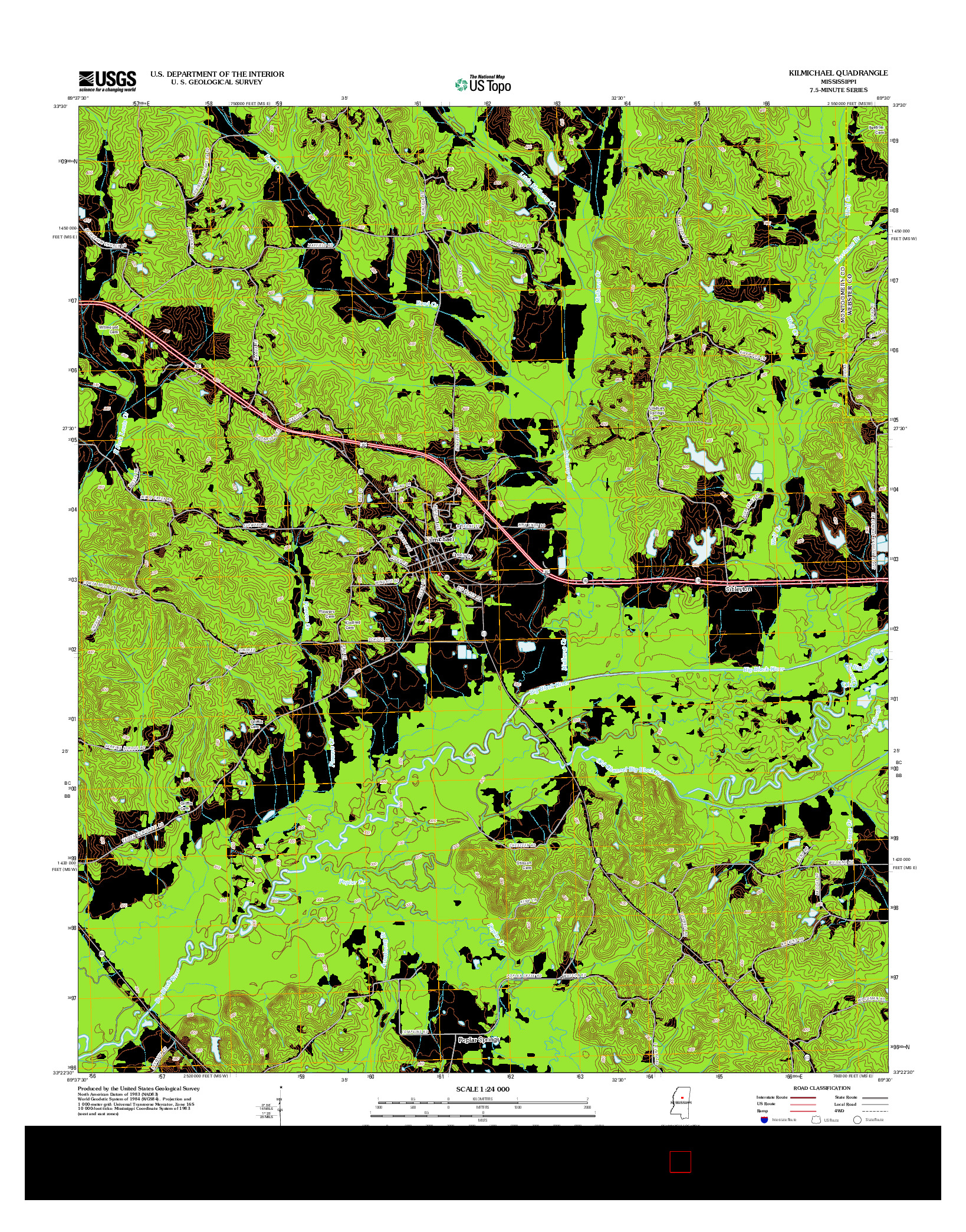USGS US TOPO 7.5-MINUTE MAP FOR KILMICHAEL, MS 2012