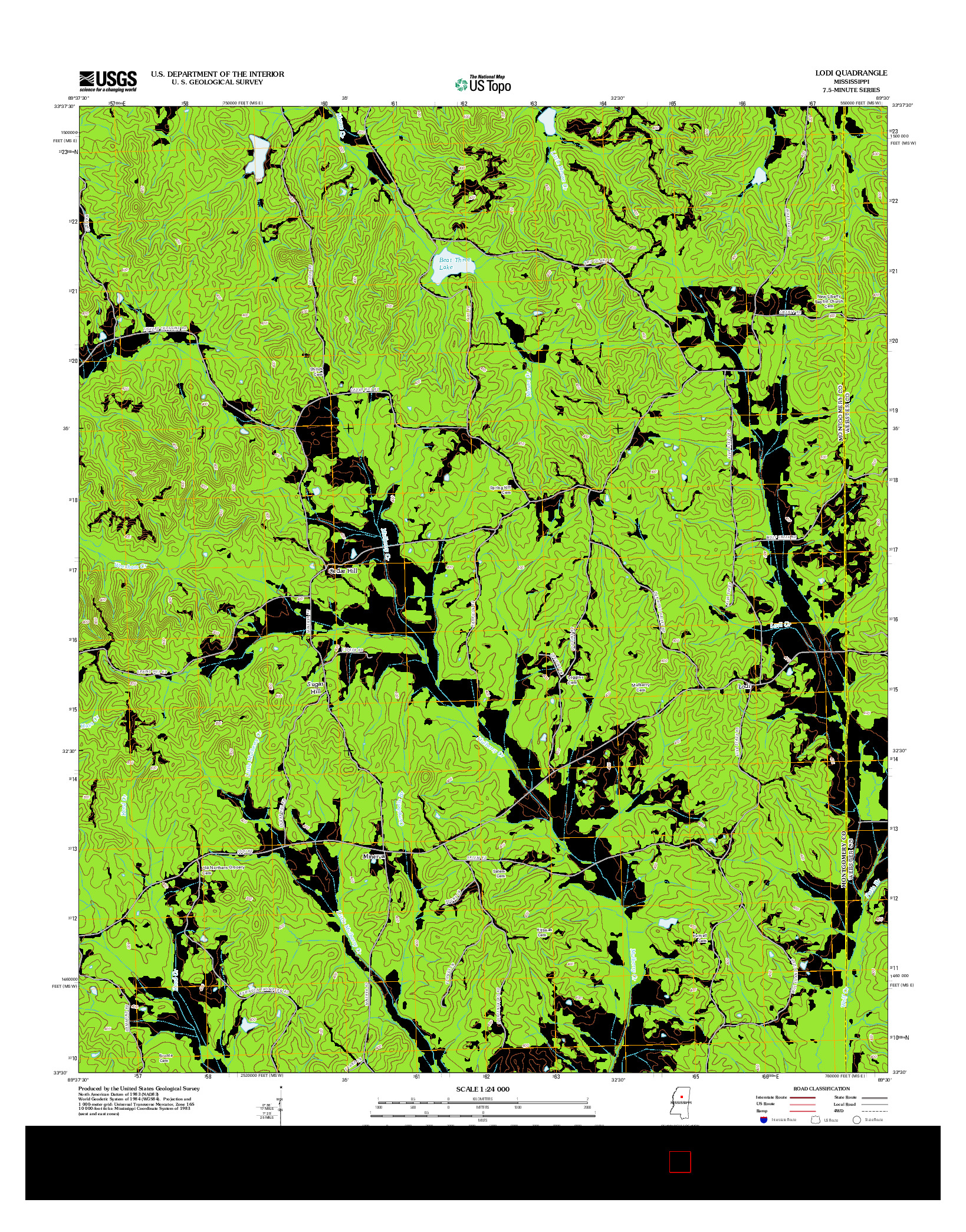 USGS US TOPO 7.5-MINUTE MAP FOR LODI, MS 2012