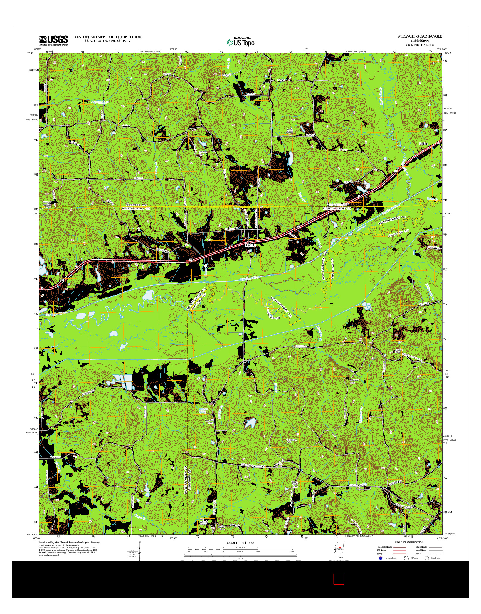 USGS US TOPO 7.5-MINUTE MAP FOR STEWART, MS 2012