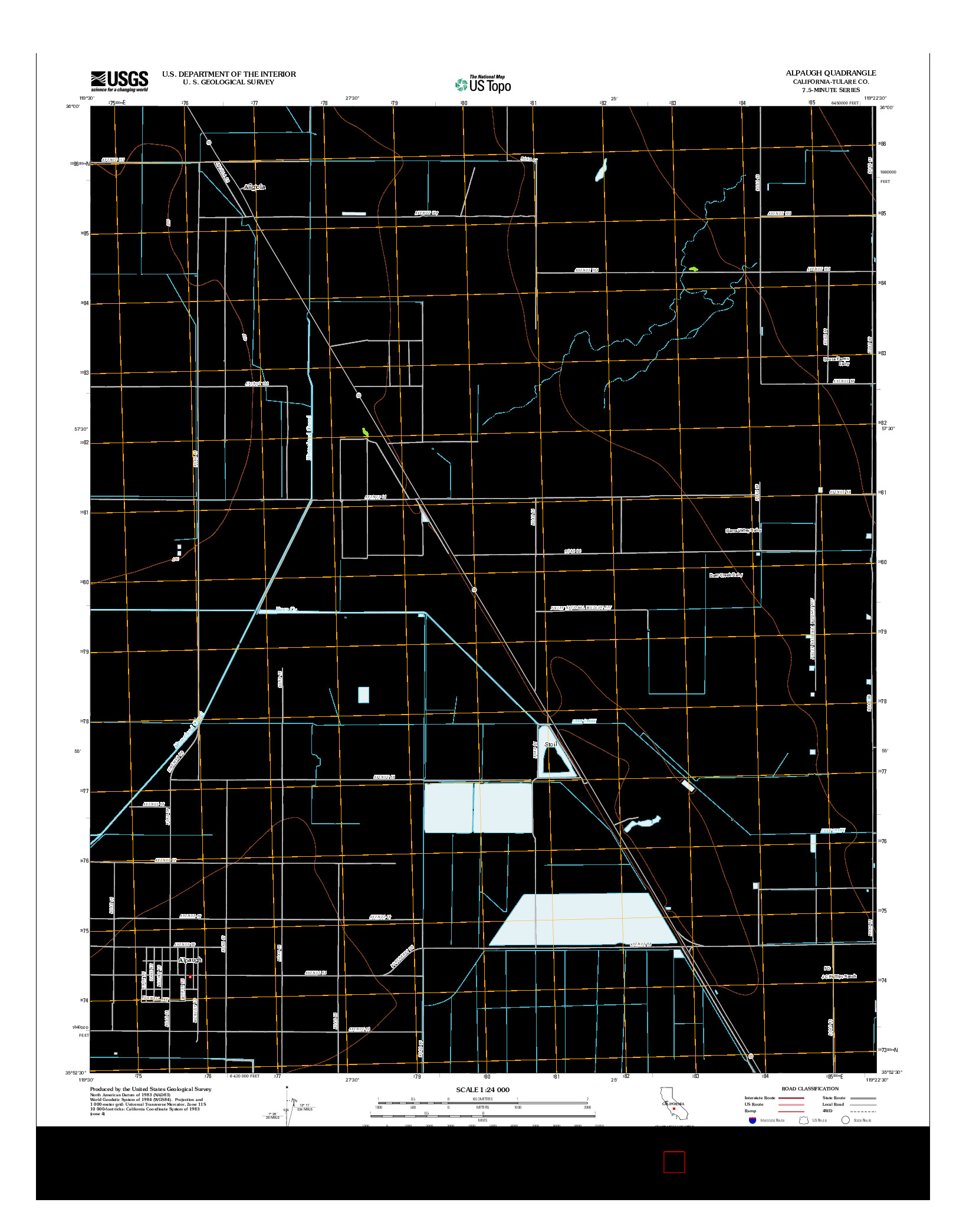 USGS US TOPO 7.5-MINUTE MAP FOR ALPAUGH, CA 2012