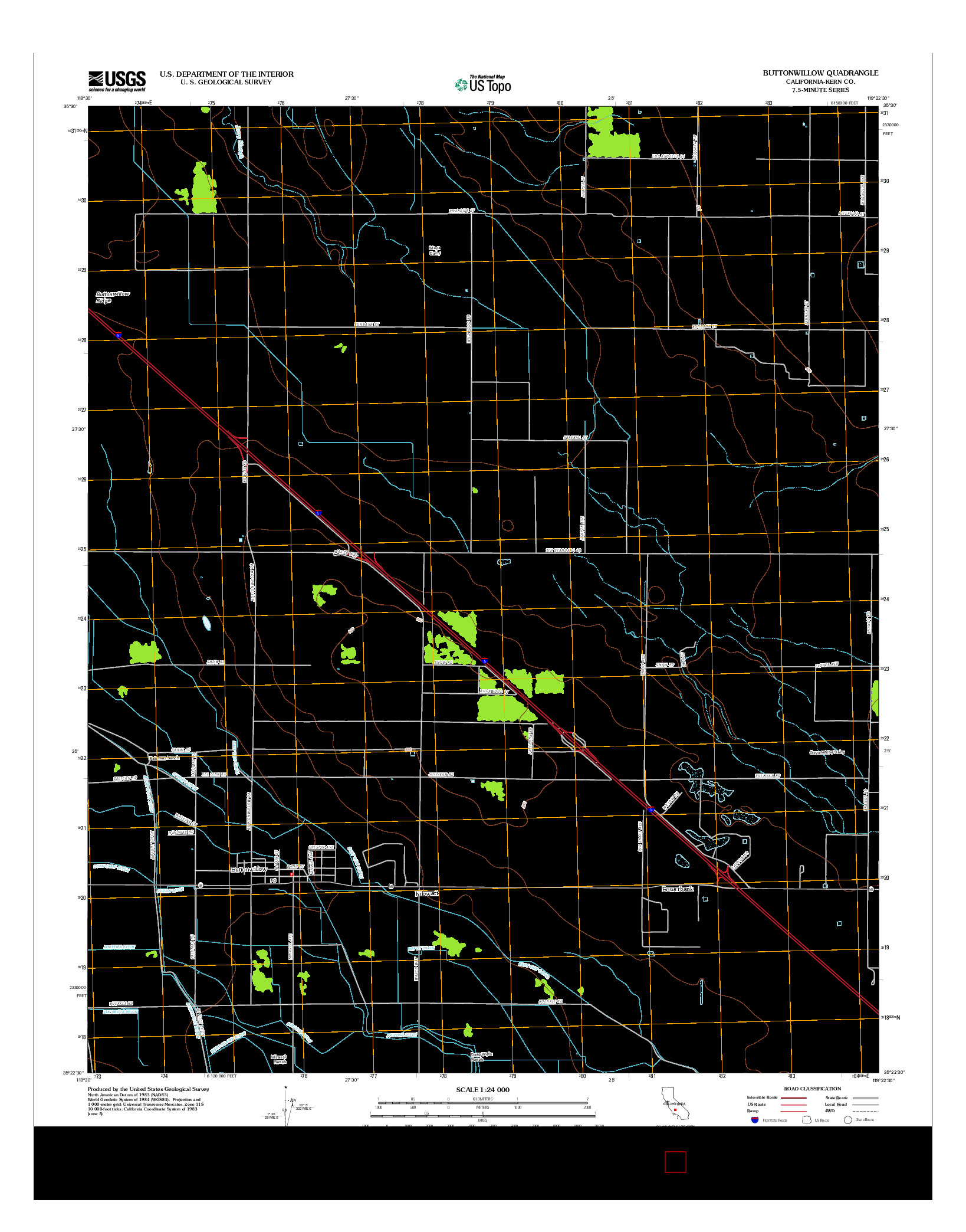 USGS US TOPO 7.5-MINUTE MAP FOR BUTTONWILLOW, CA 2012
