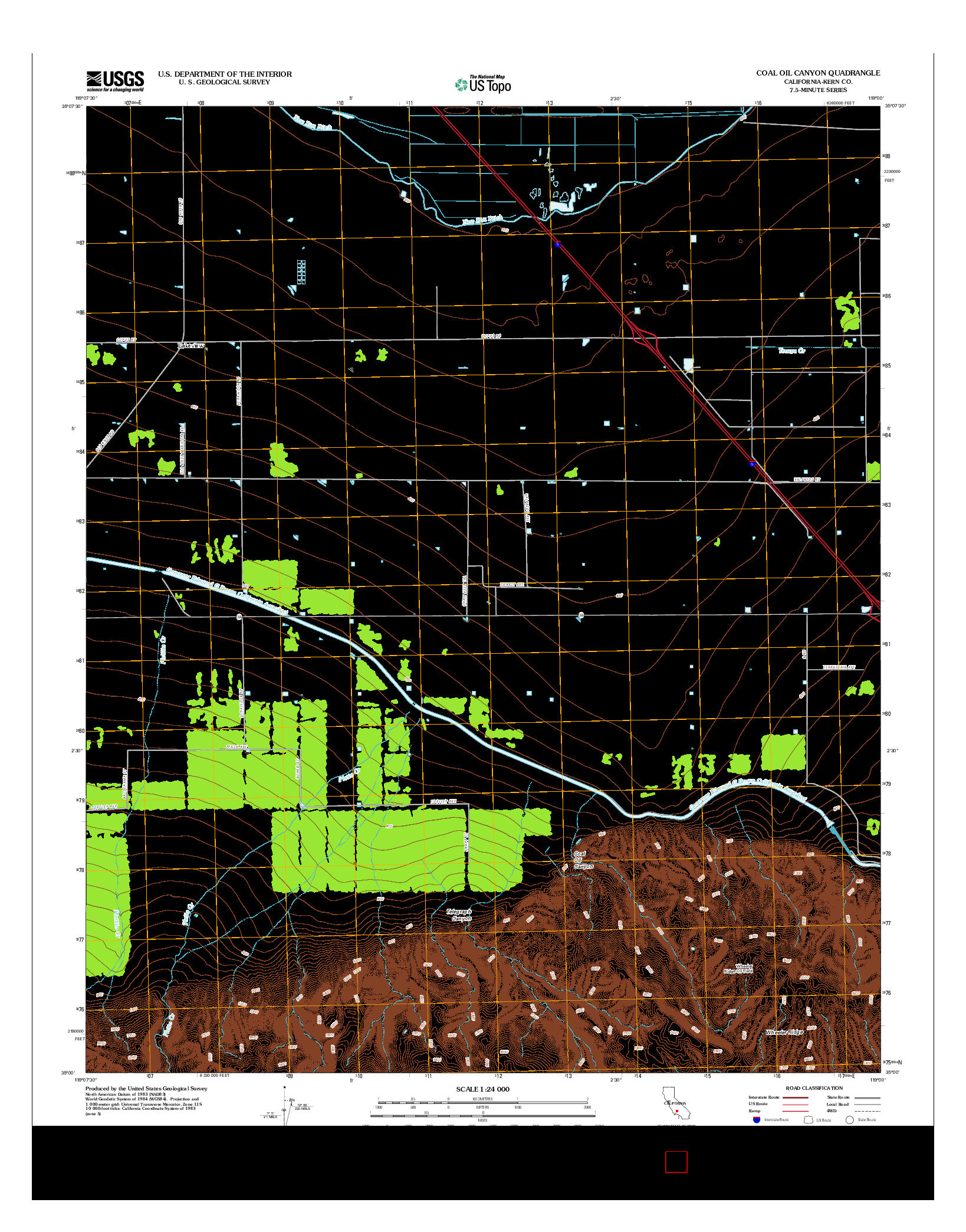 USGS US TOPO 7.5-MINUTE MAP FOR COAL OIL CANYON, CA 2012