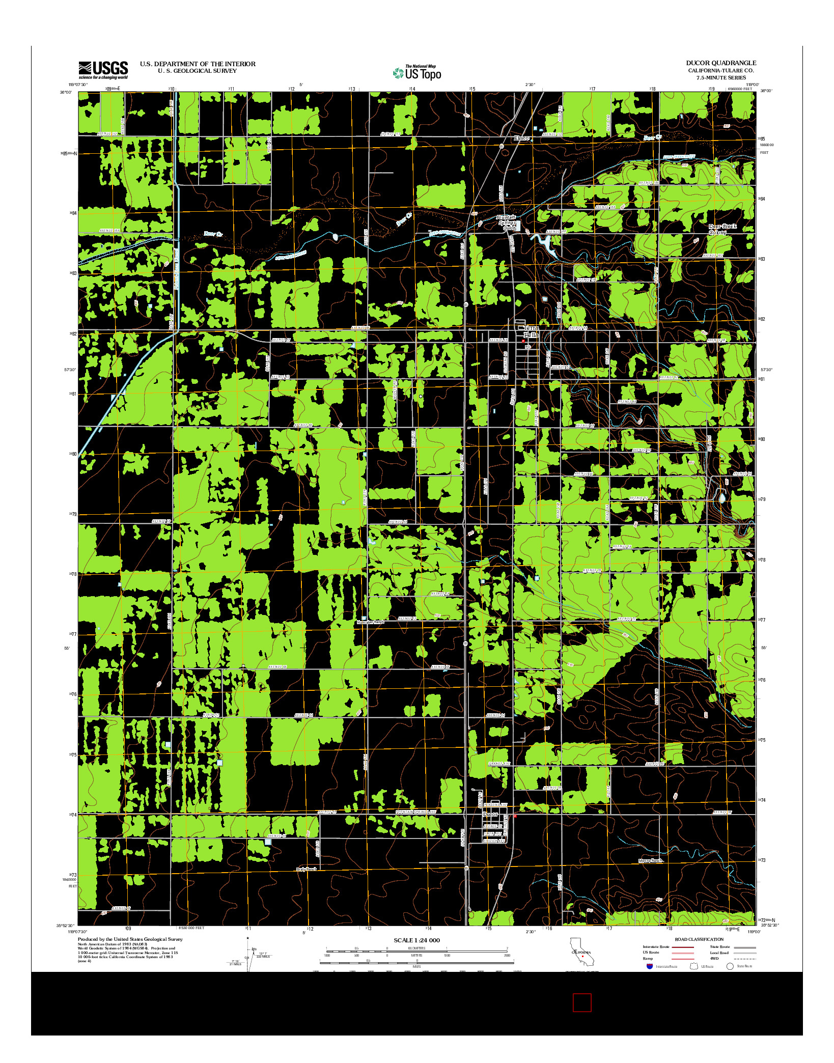 USGS US TOPO 7.5-MINUTE MAP FOR DUCOR, CA 2012