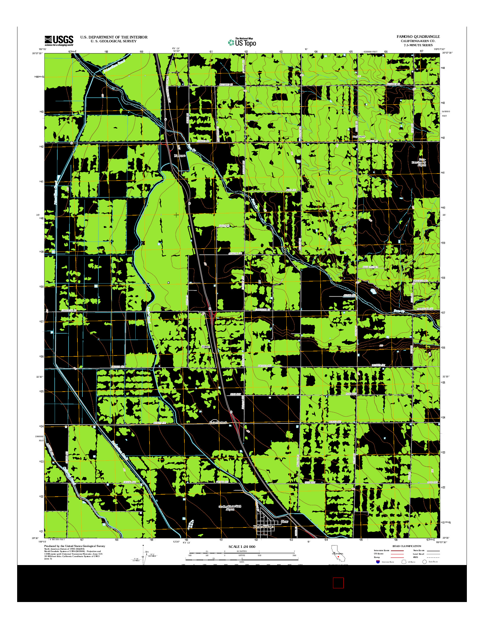 USGS US TOPO 7.5-MINUTE MAP FOR FAMOSO, CA 2012