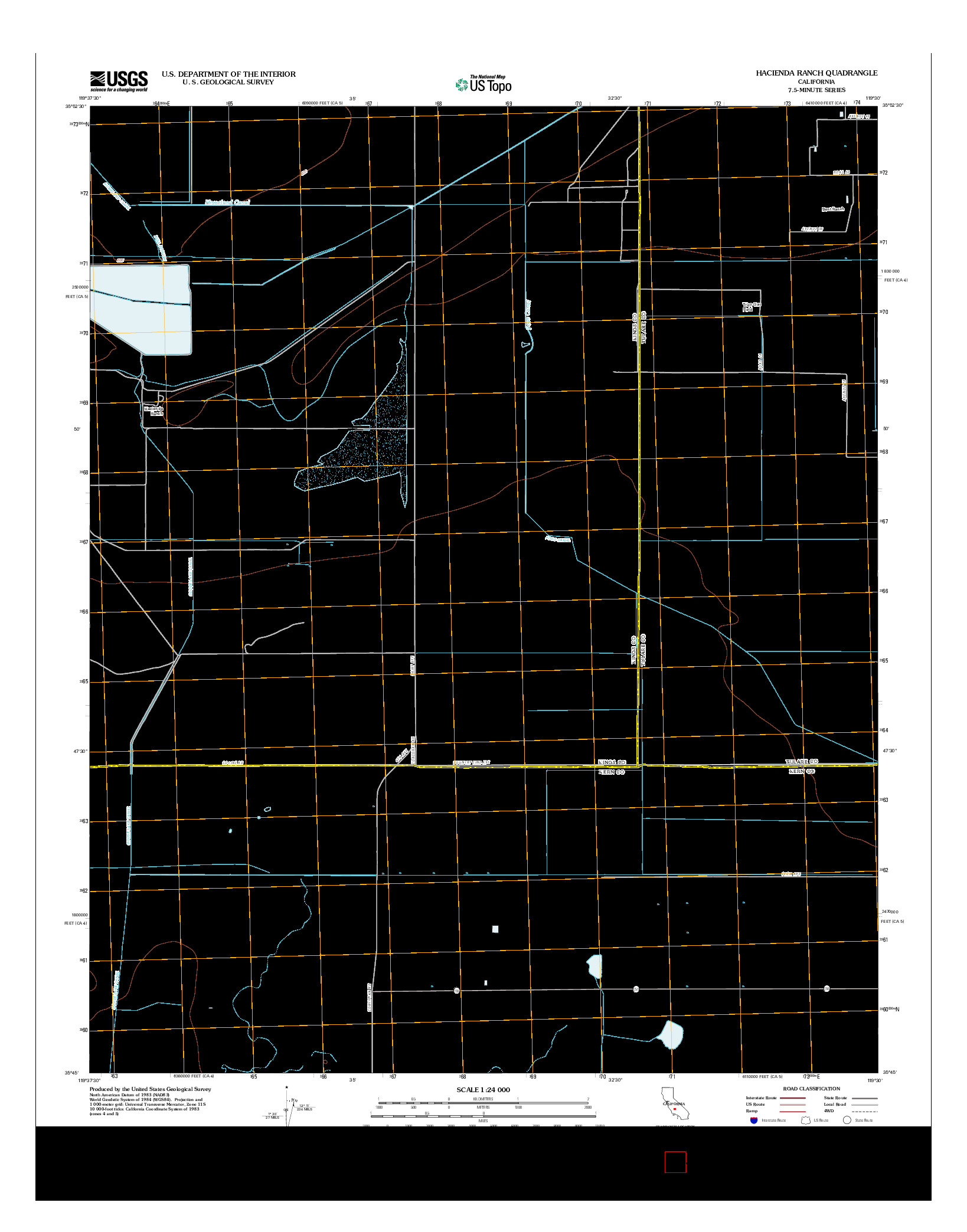 USGS US TOPO 7.5-MINUTE MAP FOR HACIENDA RANCH, CA 2012