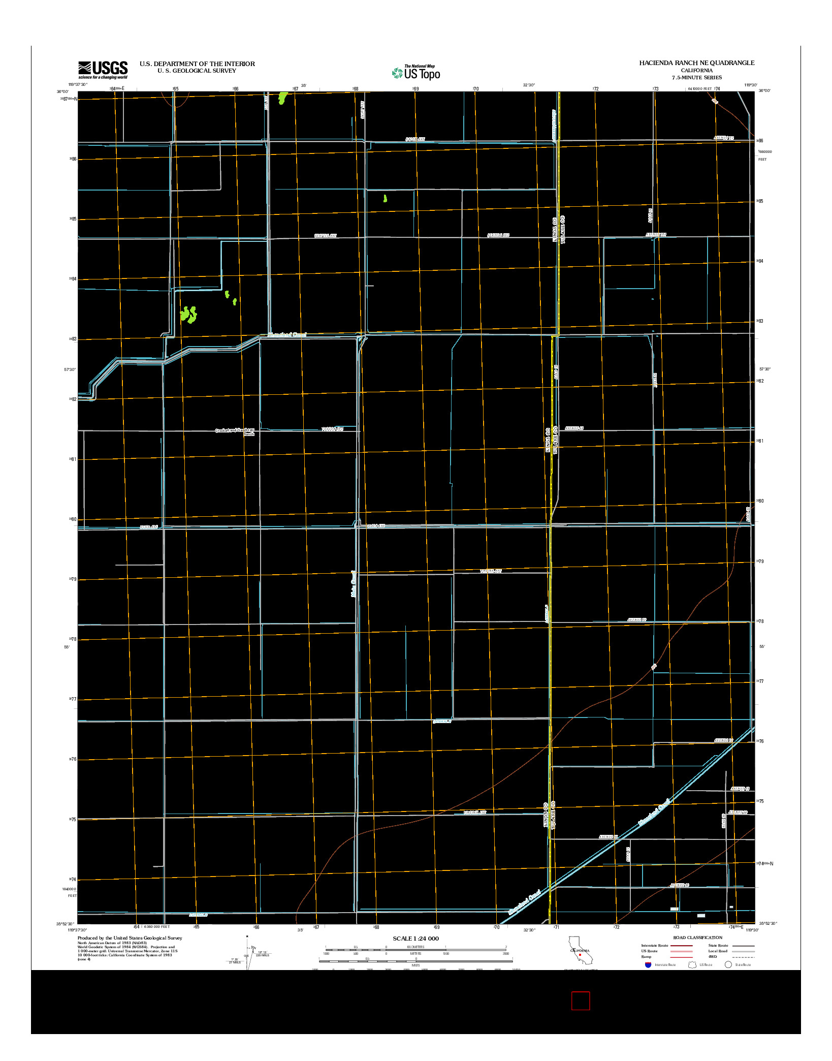 USGS US TOPO 7.5-MINUTE MAP FOR HACIENDA RANCH NE, CA 2012