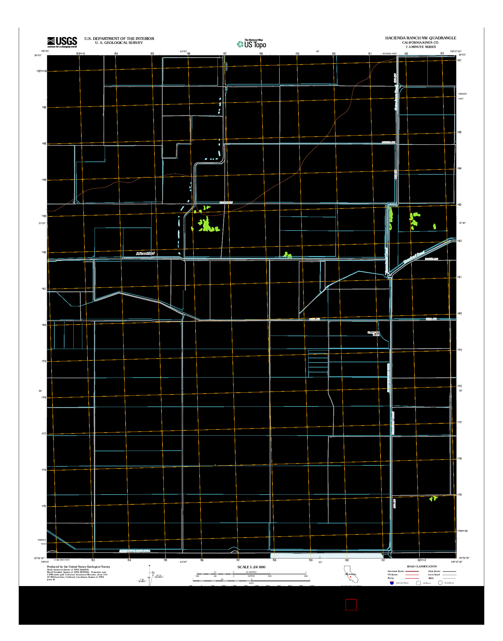 USGS US TOPO 7.5-MINUTE MAP FOR HACIENDA RANCH NW, CA 2012