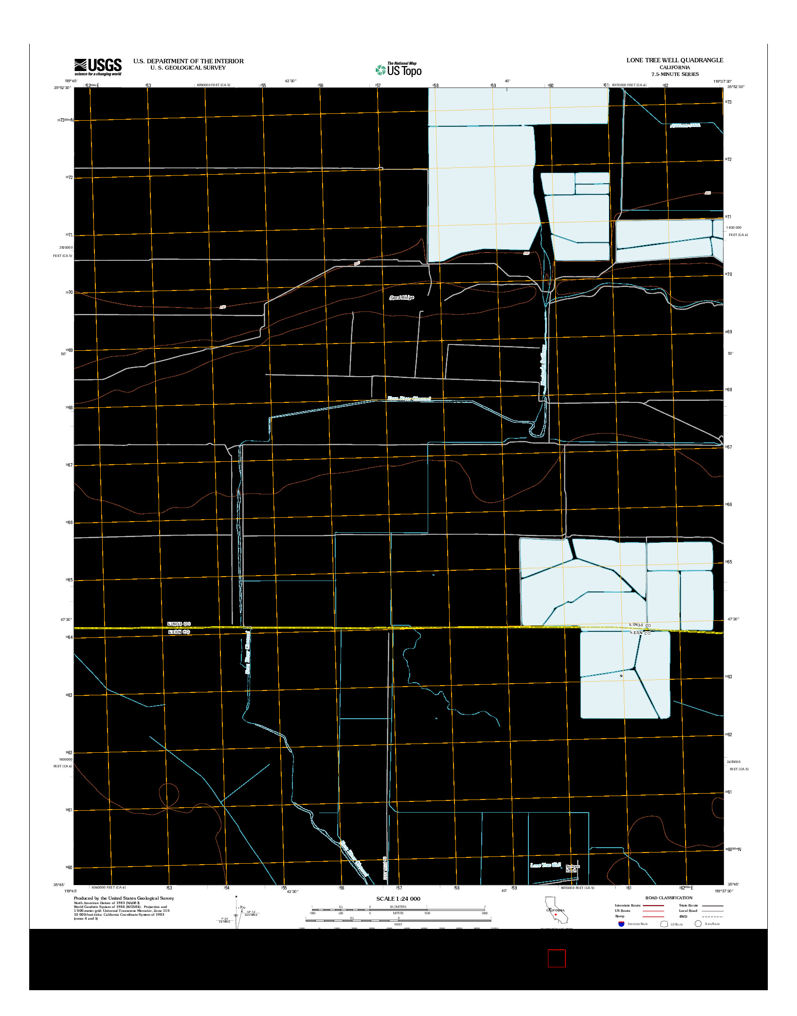 USGS US TOPO 7.5-MINUTE MAP FOR LONE TREE WELL, CA 2012