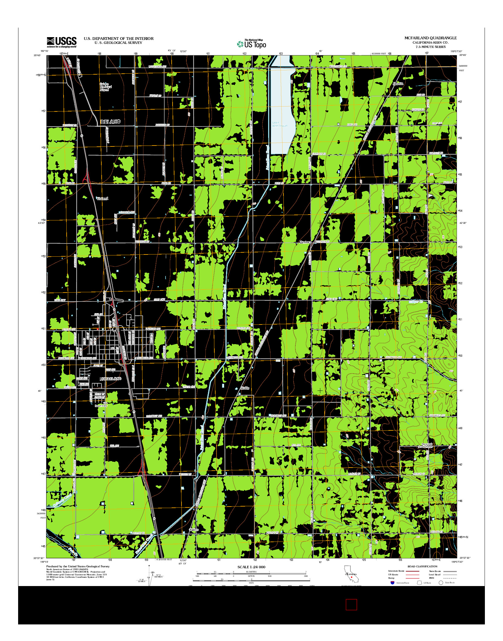 USGS US TOPO 7.5-MINUTE MAP FOR MCFARLAND, CA 2012