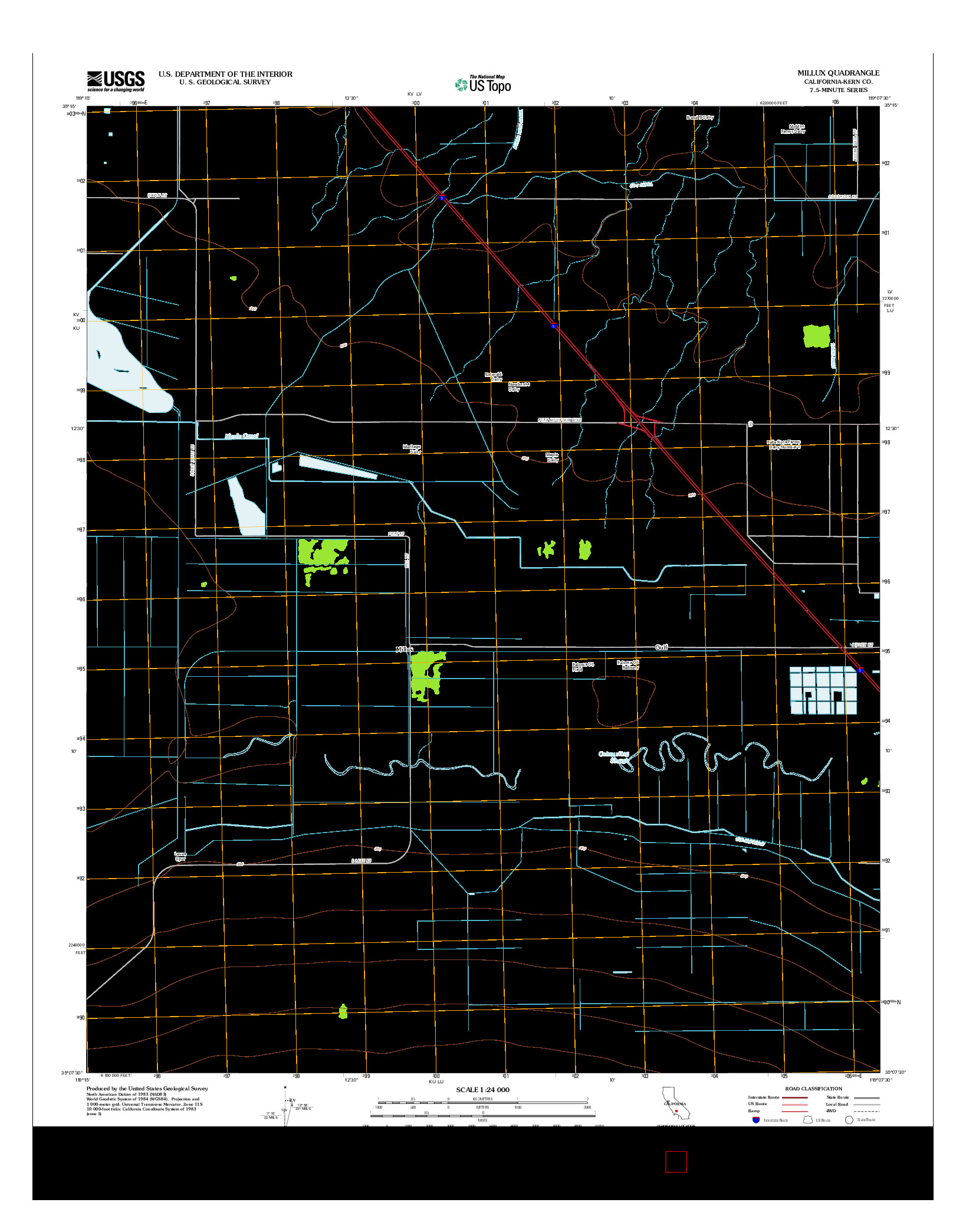 USGS US TOPO 7.5-MINUTE MAP FOR MILLUX, CA 2012