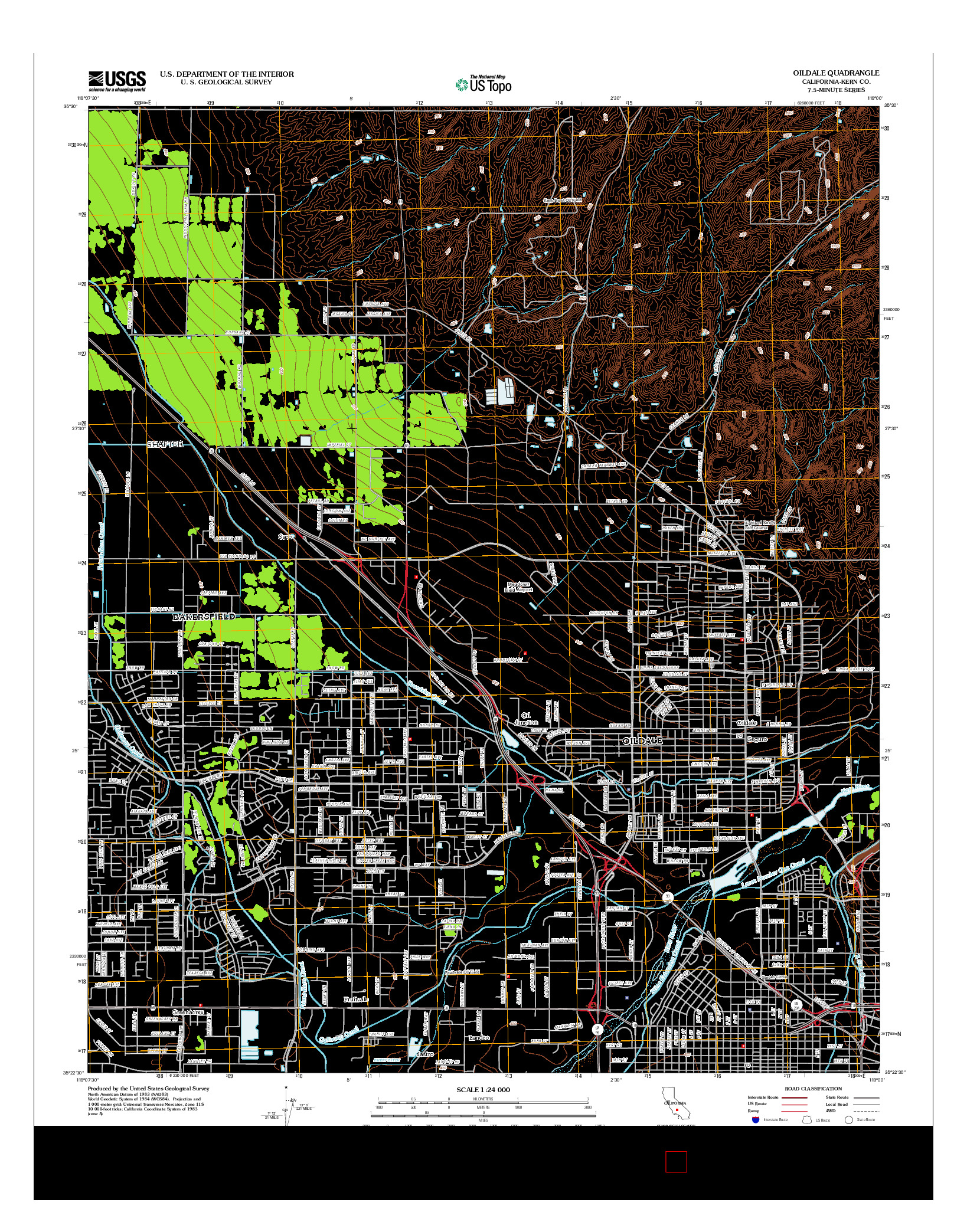 USGS US TOPO 7.5-MINUTE MAP FOR OILDALE, CA 2012