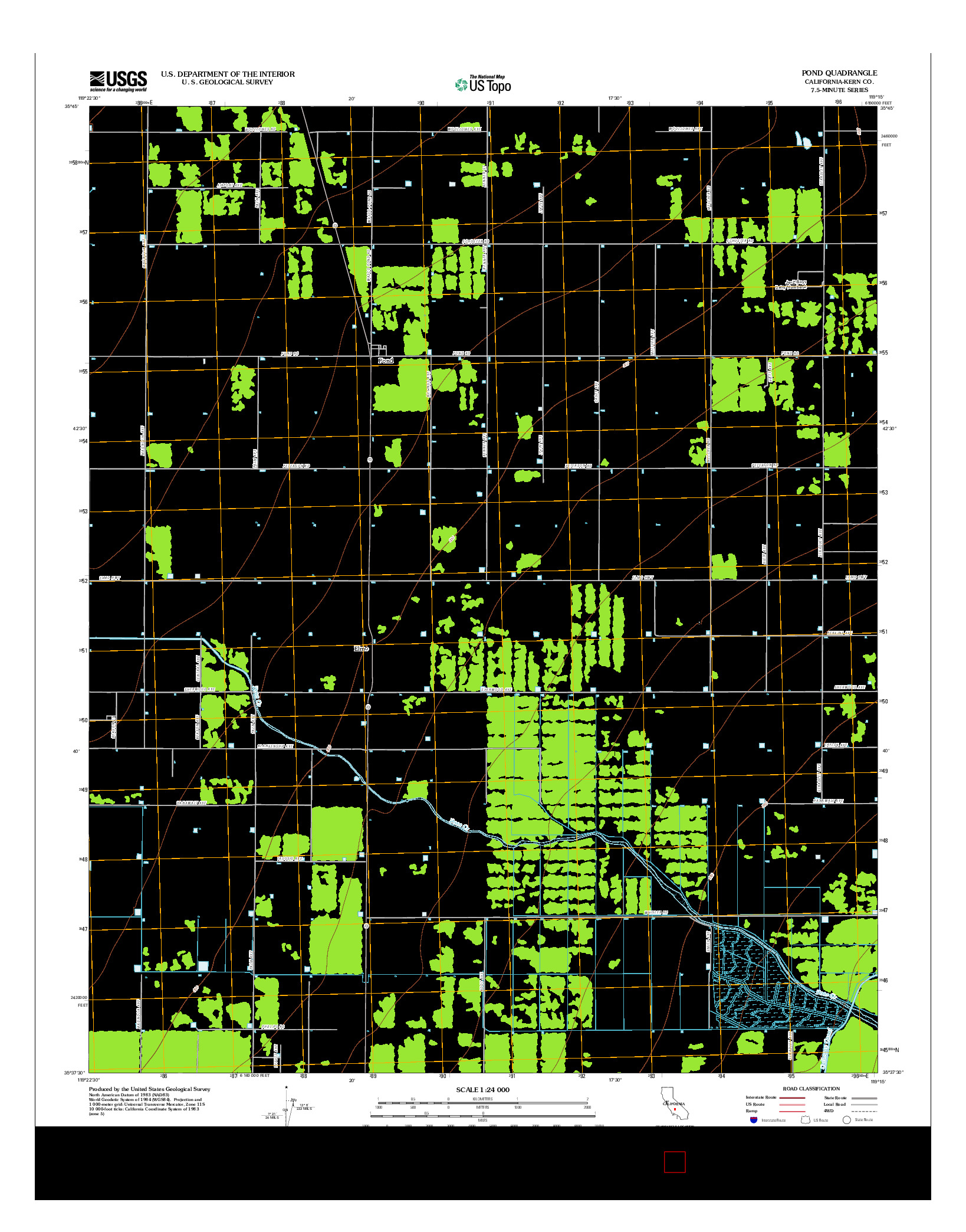 USGS US TOPO 7.5-MINUTE MAP FOR POND, CA 2012