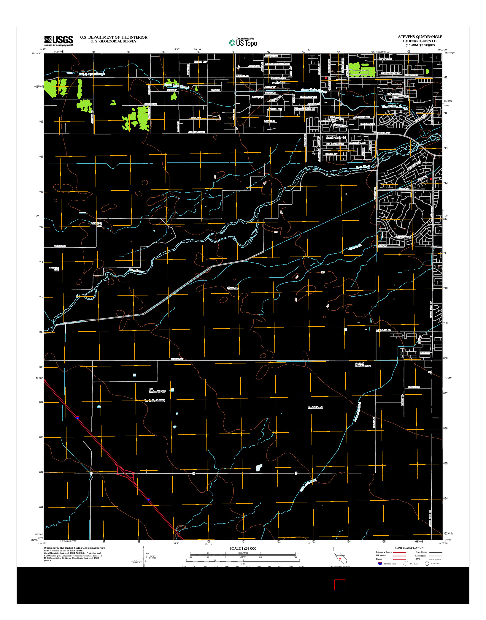 USGS US TOPO 7.5-MINUTE MAP FOR STEVENS, CA 2012