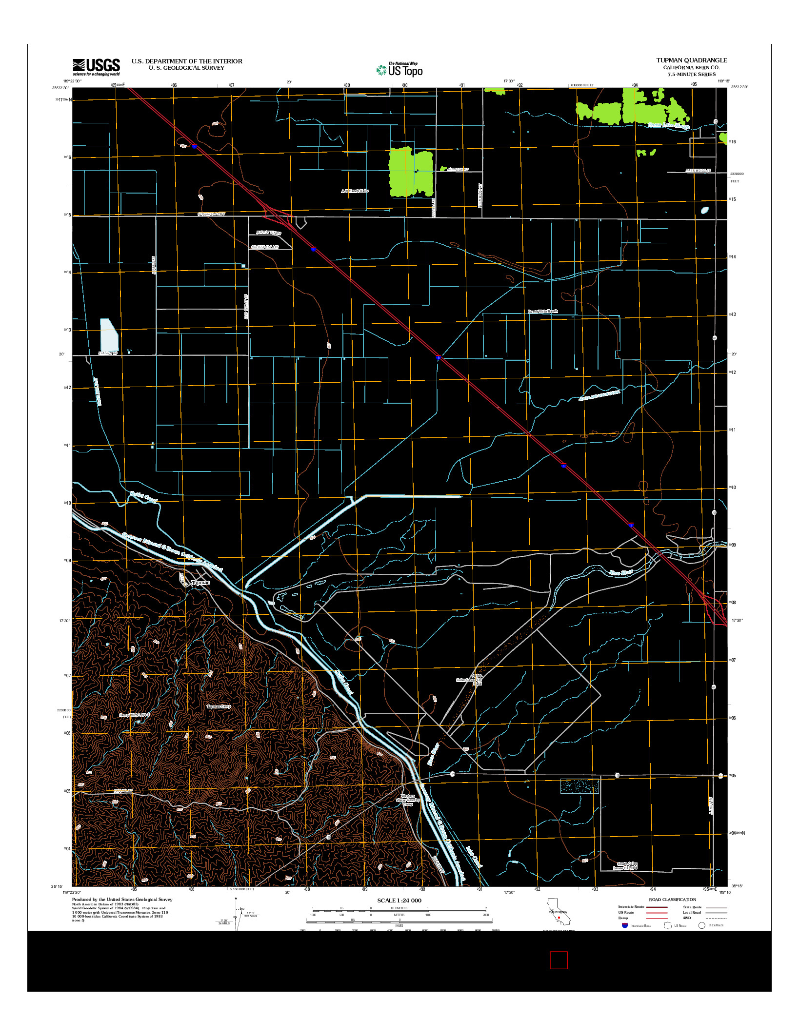 USGS US TOPO 7.5-MINUTE MAP FOR TUPMAN, CA 2012