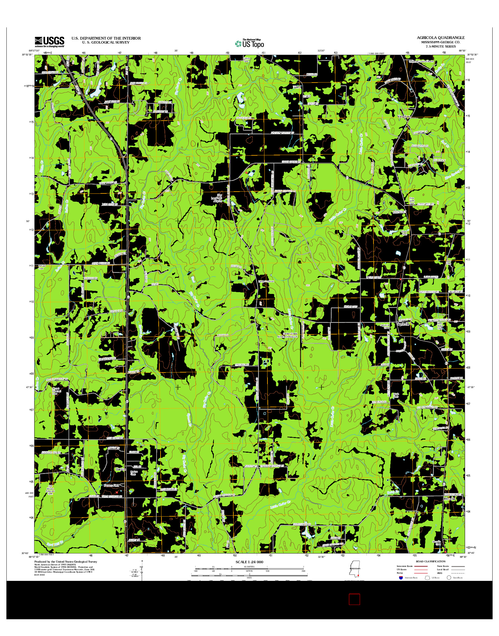 USGS US TOPO 7.5-MINUTE MAP FOR AGRICOLA, MS 2012