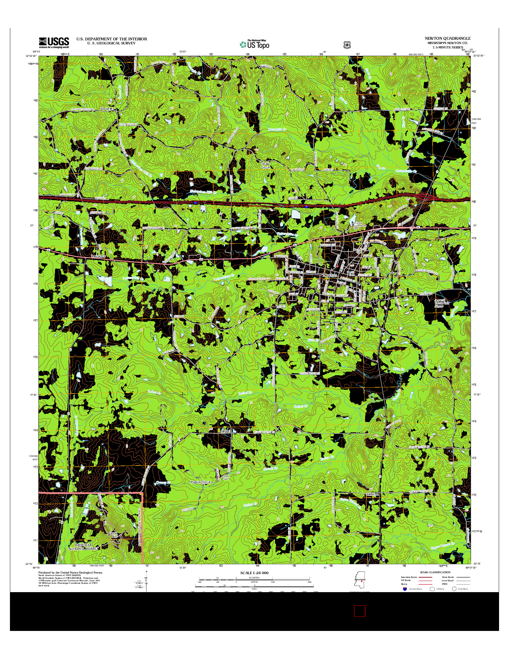 USGS US TOPO 7.5-MINUTE MAP FOR NEWTON, MS 2012