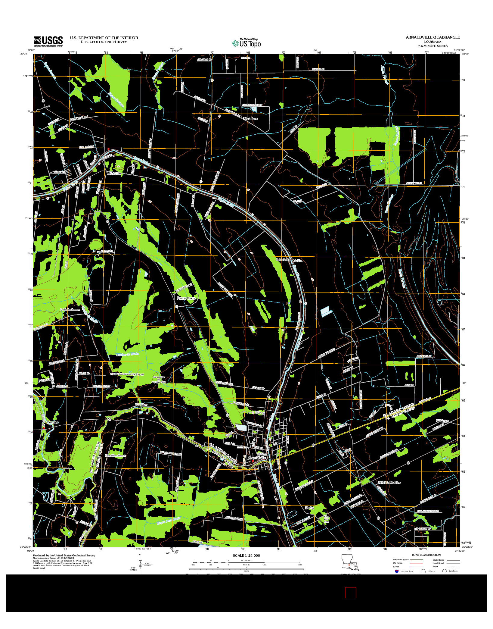 USGS US TOPO 7.5-MINUTE MAP FOR ARNAUDVILLE, LA 2012