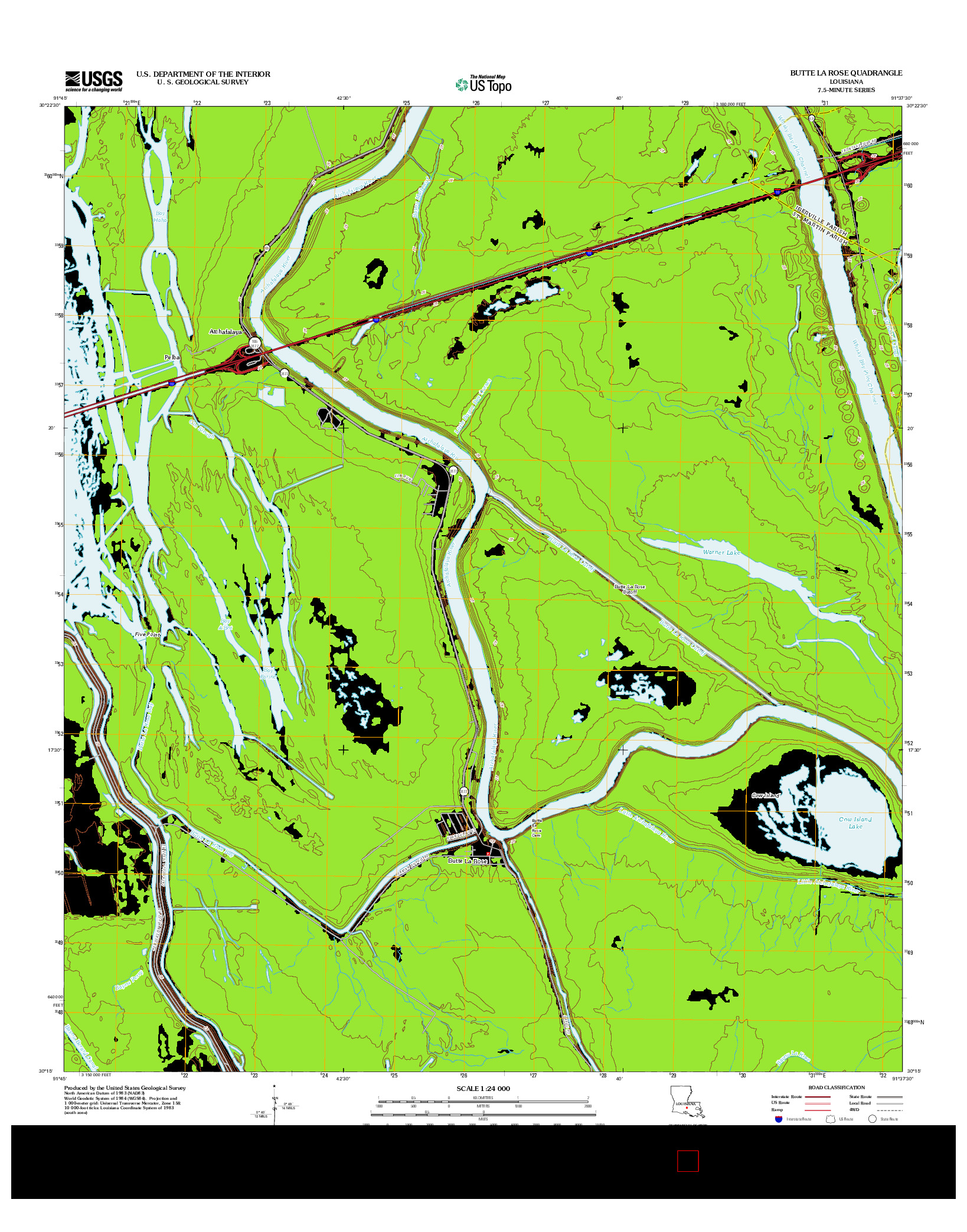 USGS US TOPO 7.5-MINUTE MAP FOR BUTTE LA ROSE, LA 2012