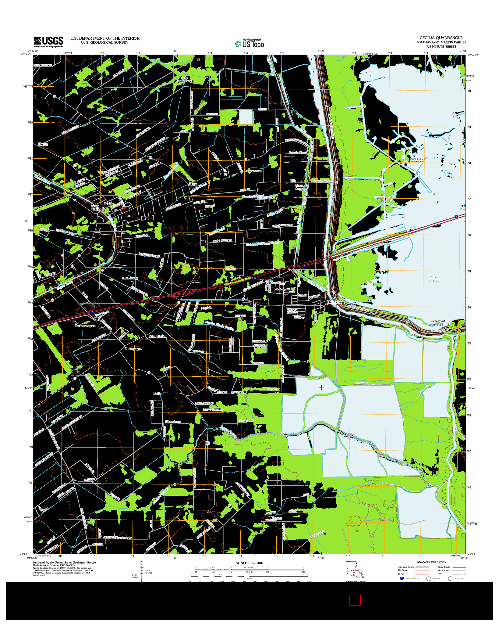 USGS US TOPO 7.5-MINUTE MAP FOR CECILIA, LA 2012