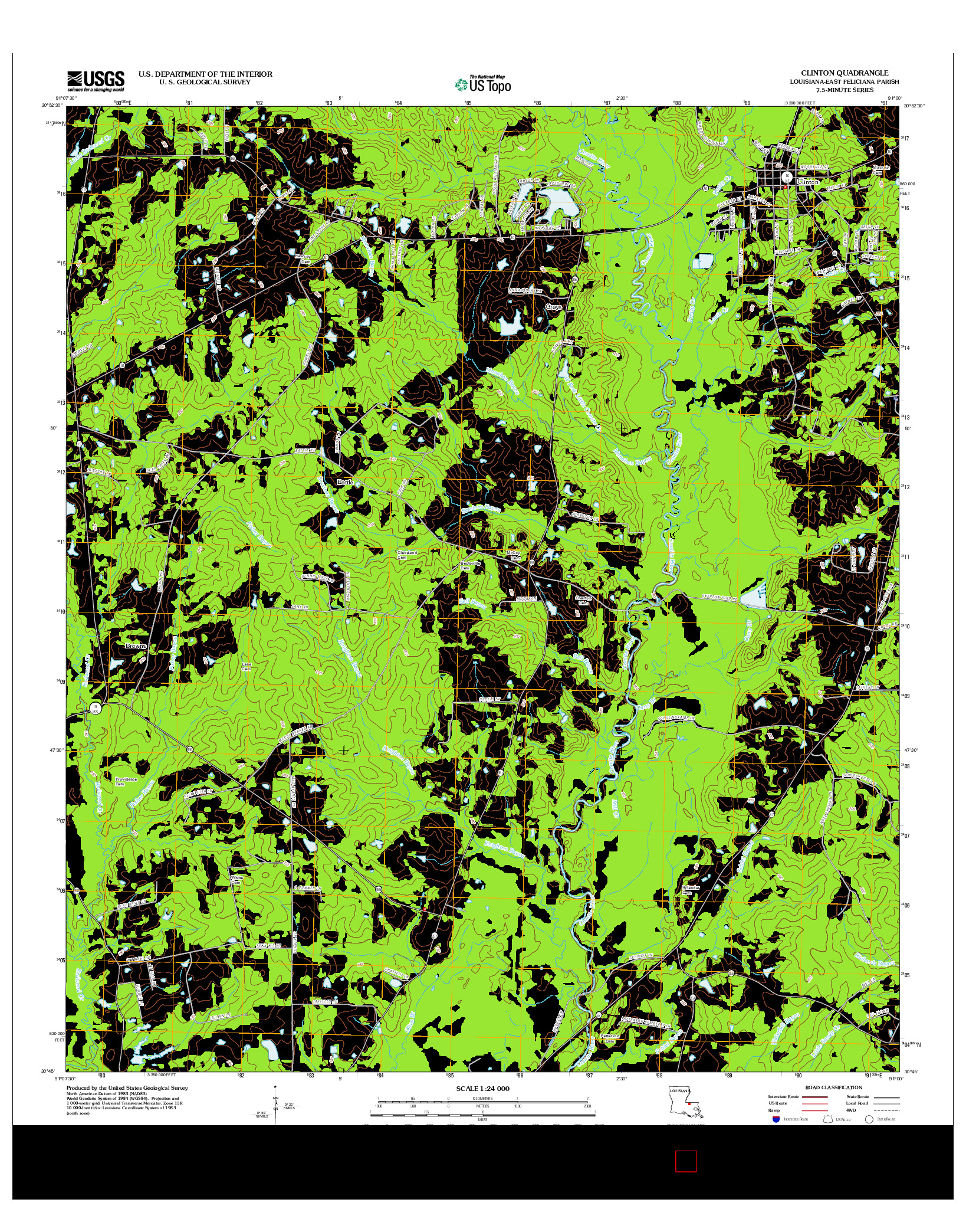 USGS US TOPO 7.5-MINUTE MAP FOR CLINTON, LA 2012