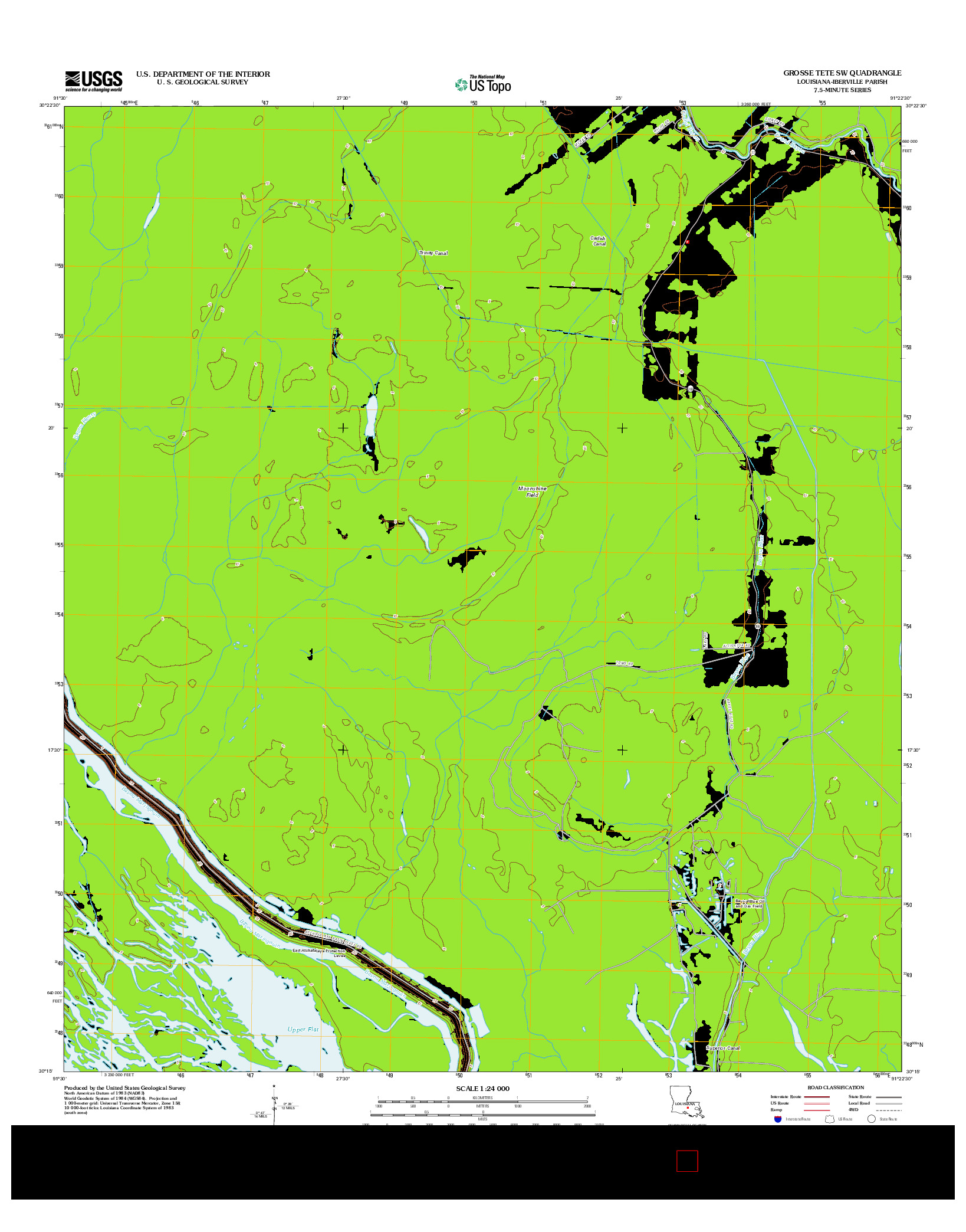 USGS US TOPO 7.5-MINUTE MAP FOR GROSSE TETE SW, LA 2012