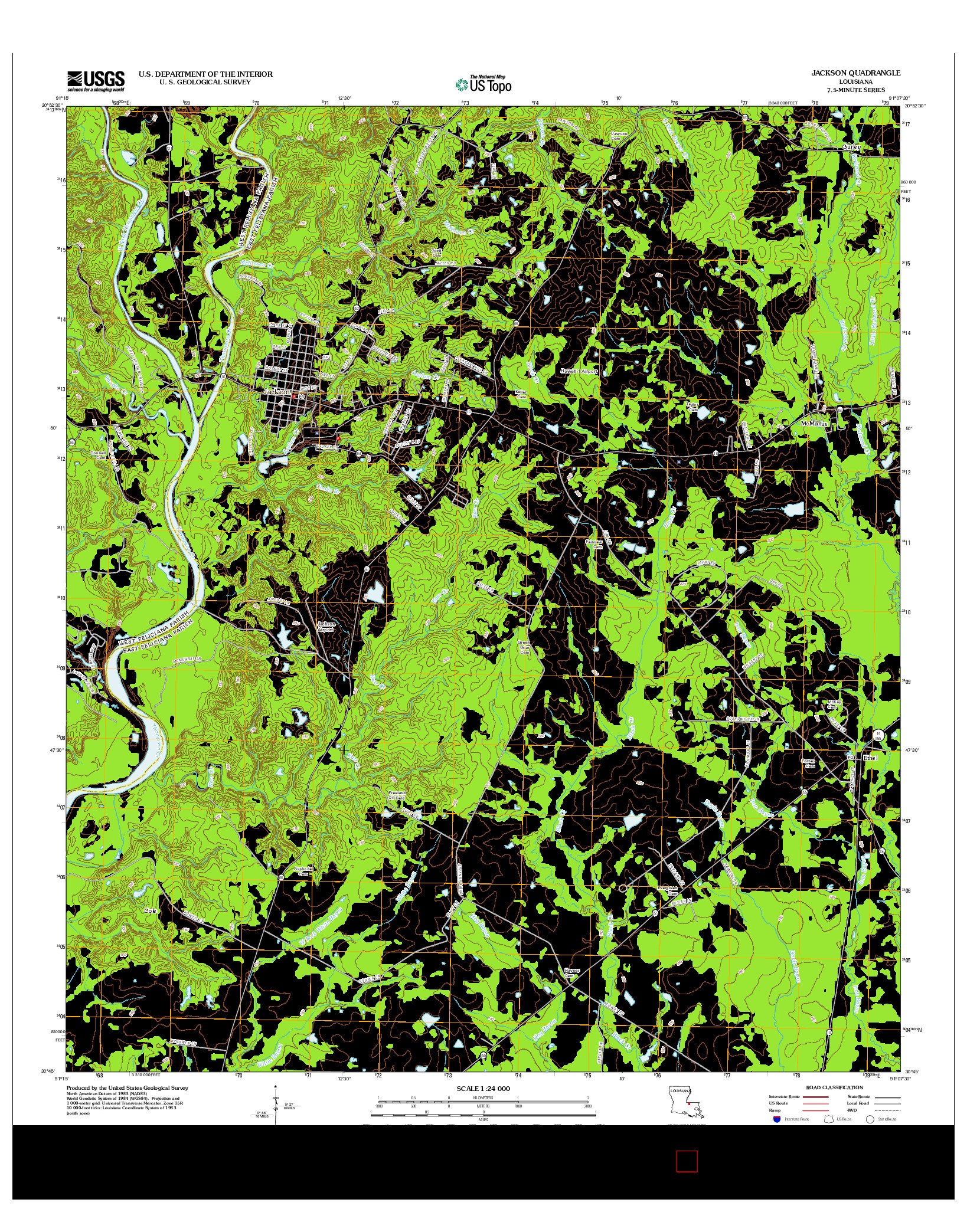 USGS US TOPO 7.5-MINUTE MAP FOR JACKSON, LA 2012
