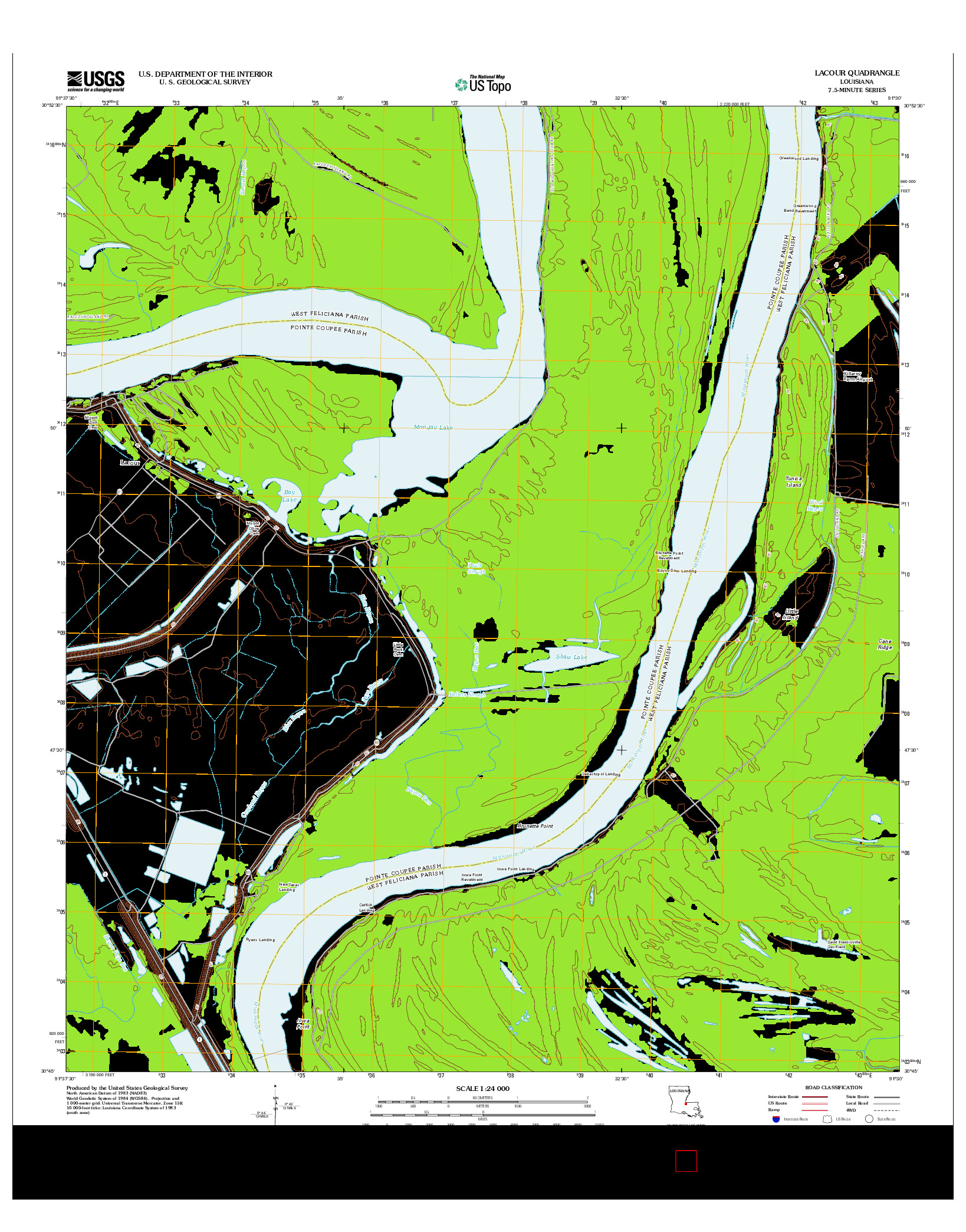 USGS US TOPO 7.5-MINUTE MAP FOR LACOUR, LA 2012