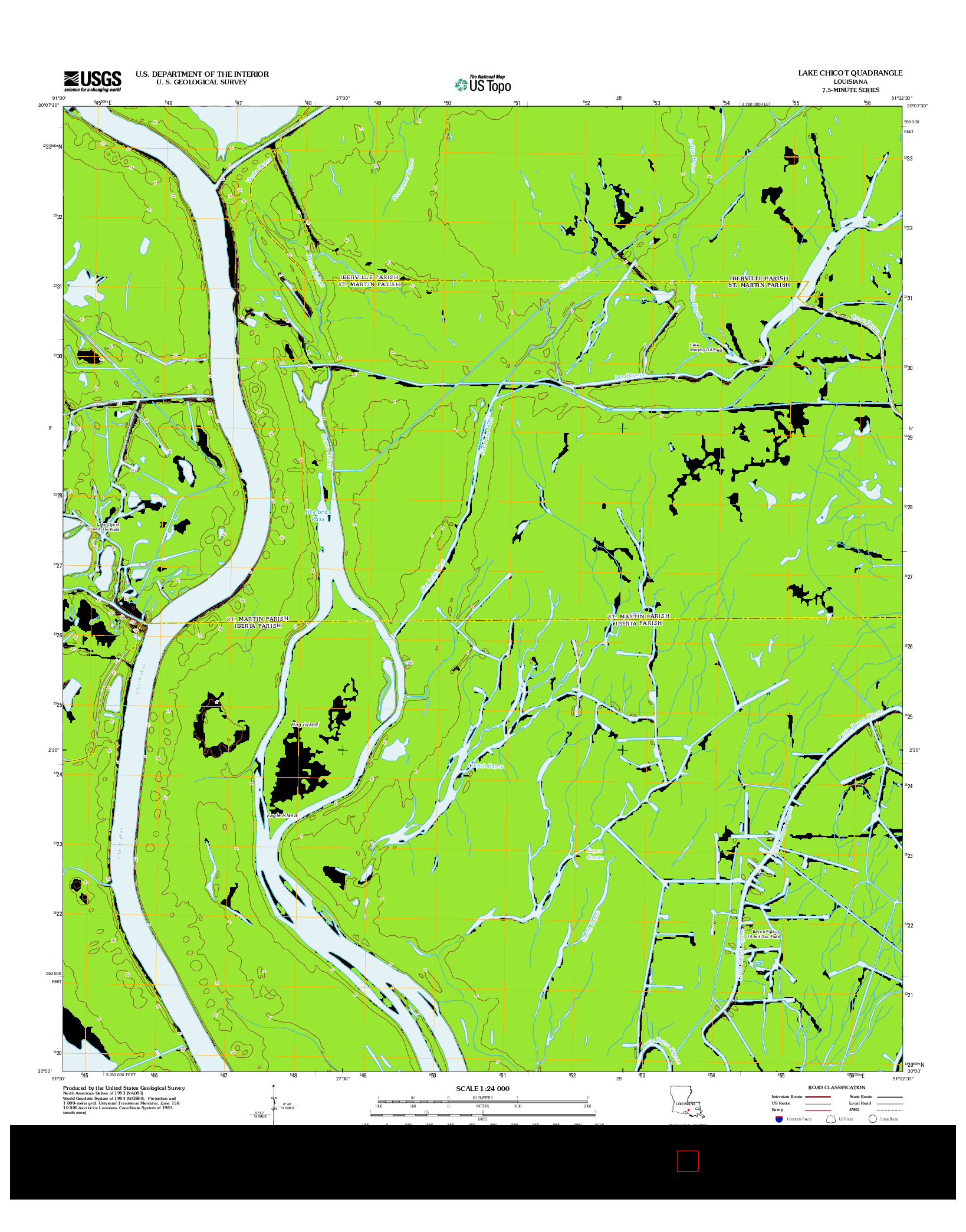 USGS US TOPO 7.5-MINUTE MAP FOR LAKE CHICOT, LA 2012