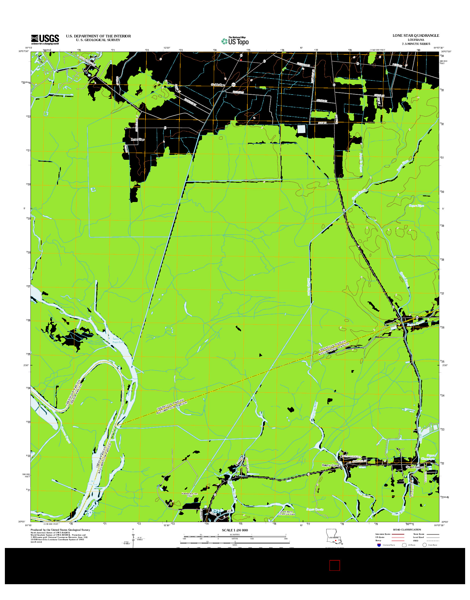 USGS US TOPO 7.5-MINUTE MAP FOR LONE STAR, LA 2012