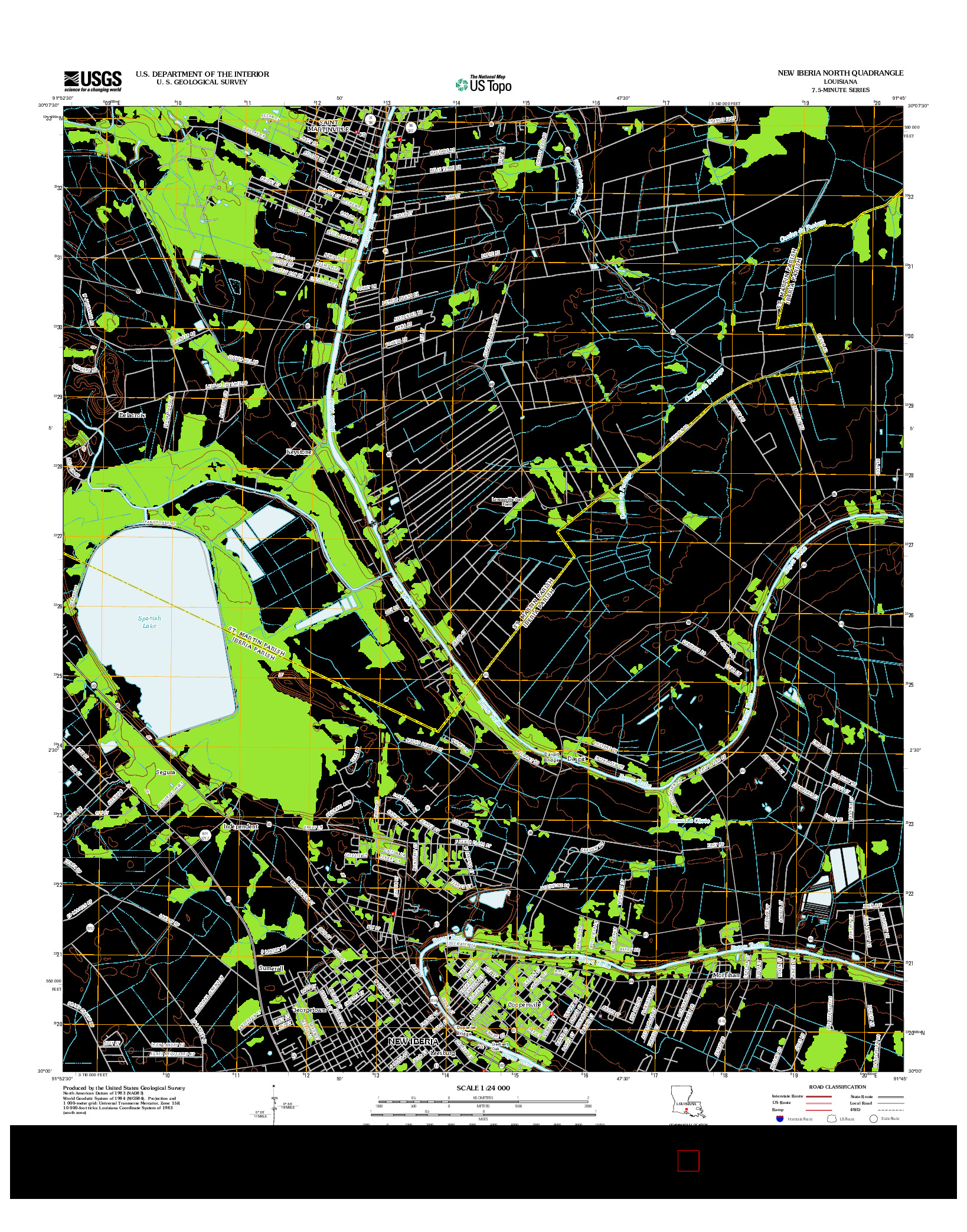 USGS US TOPO 7.5-MINUTE MAP FOR NEW IBERIA NORTH, LA 2012