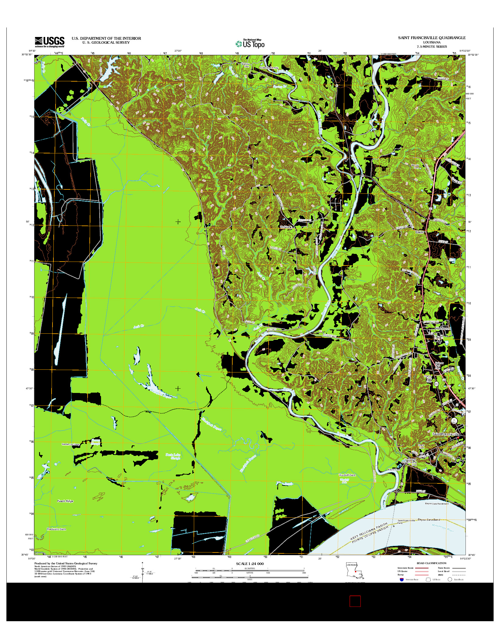 USGS US TOPO 7.5-MINUTE MAP FOR SAINT FRANCISVILLE, LA 2012